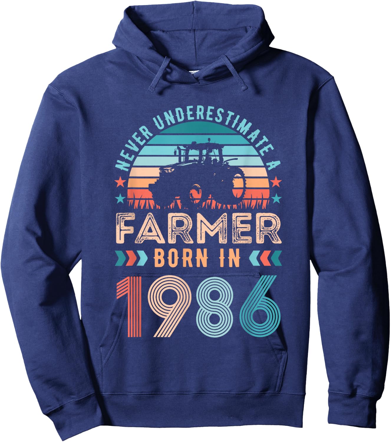 Farmer born in 1986 40th Birthday Farming Gifts Hoodie - Hoodie | Navy