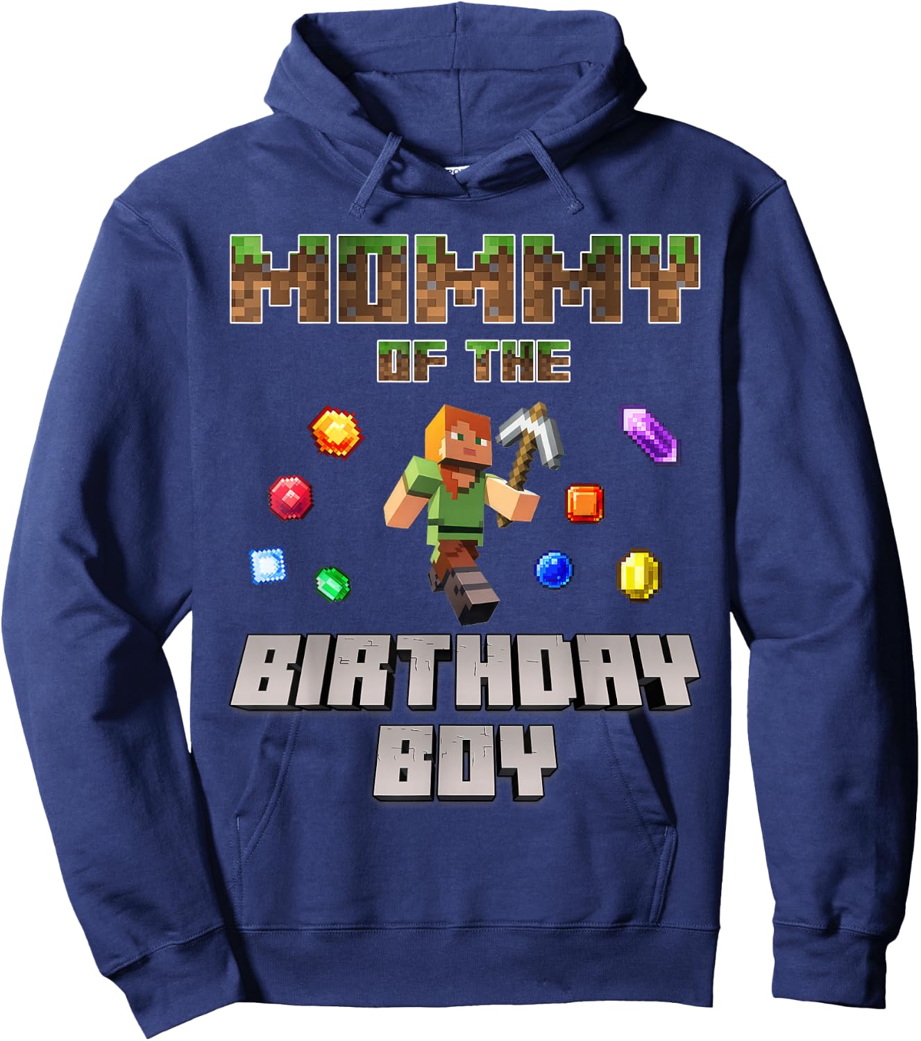 Mommy Of The Birthday Boy Video Gamer Pixel Number Hoodie - Hoodie | Navy