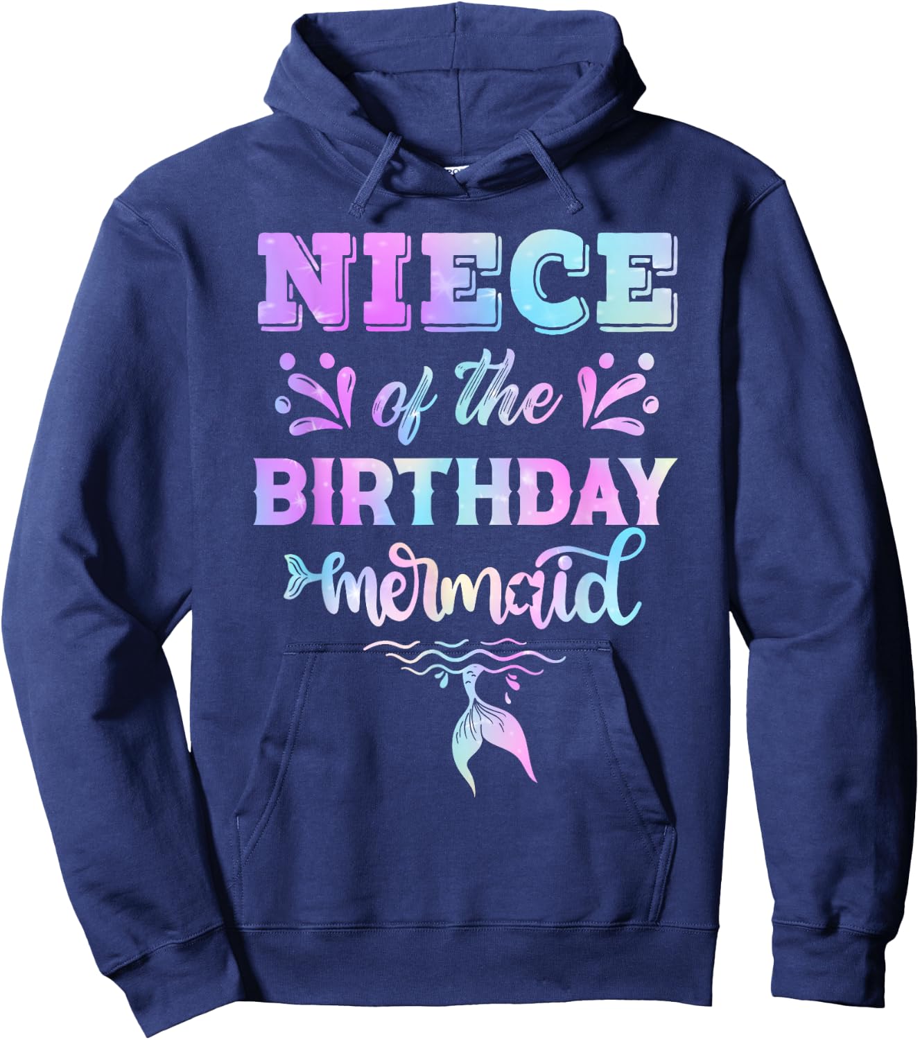 Niece Of The Birthday Mermaid Family Matching Party Squad Hoodie - Hoodie | Navy