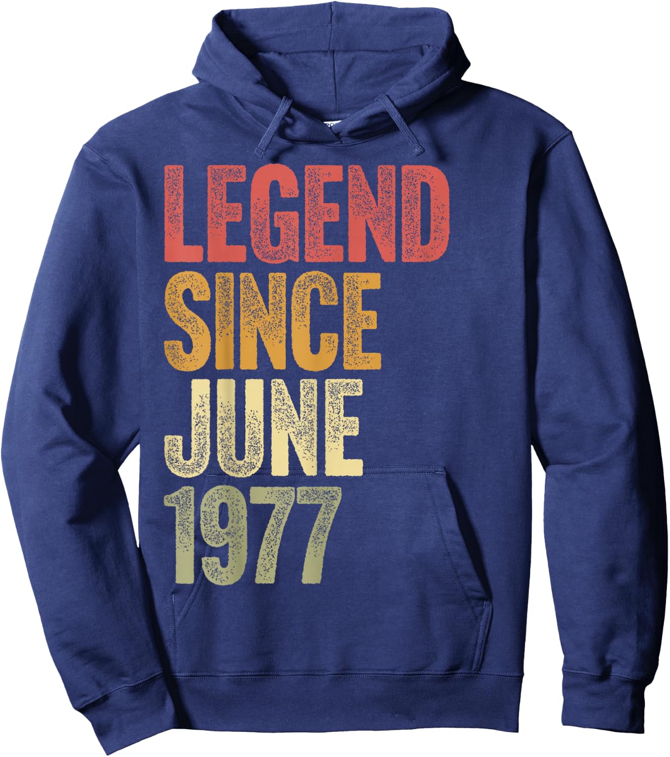 49 Year Old Legend Since June 1977 Retro 49th Birthday Hoodie - Hoodie | Navy