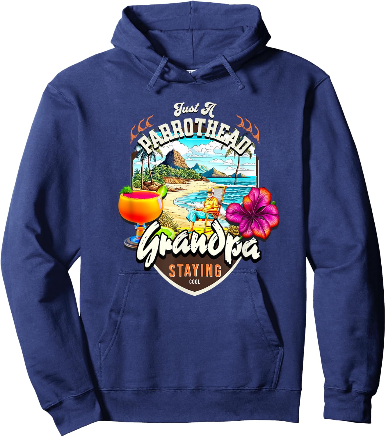 Parrothead Grandpa Hoodie - Hoodie | Navy