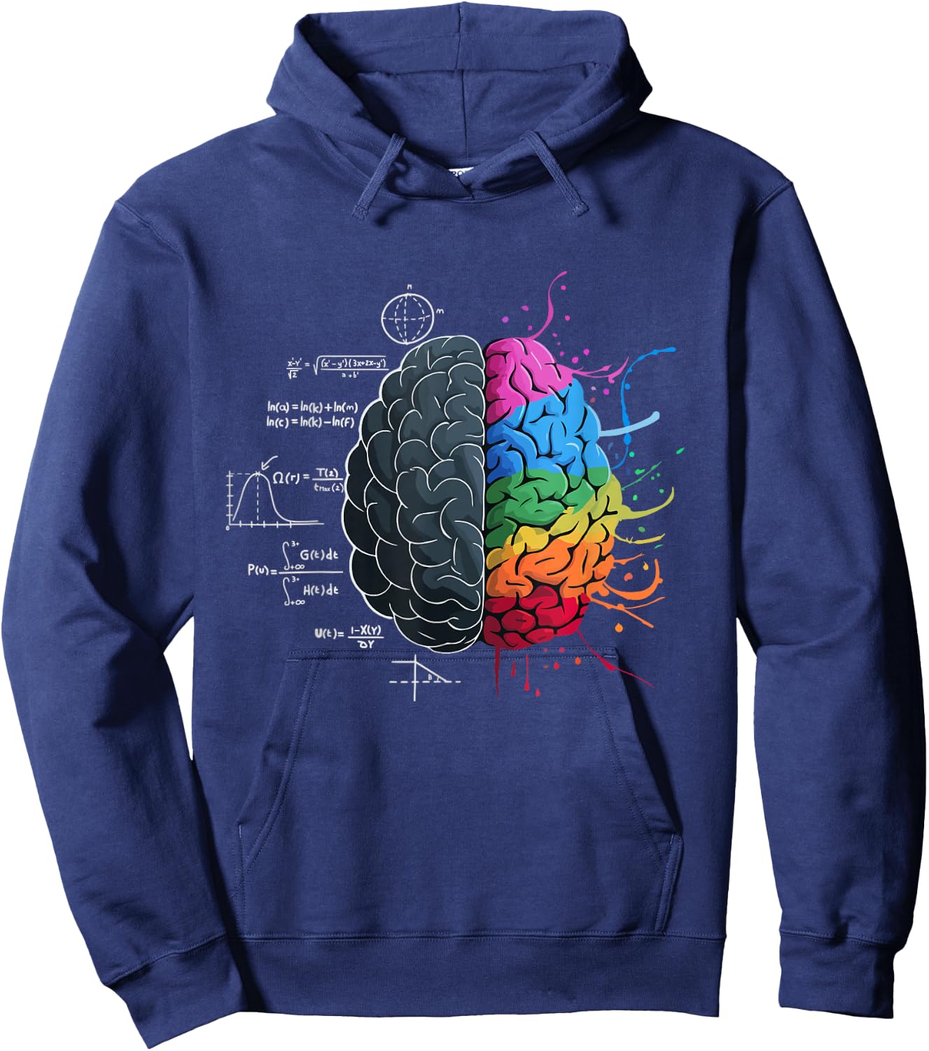 Balanced Brain: Logic Meets Art , Black, S Hoodie - Hoodie | Navy