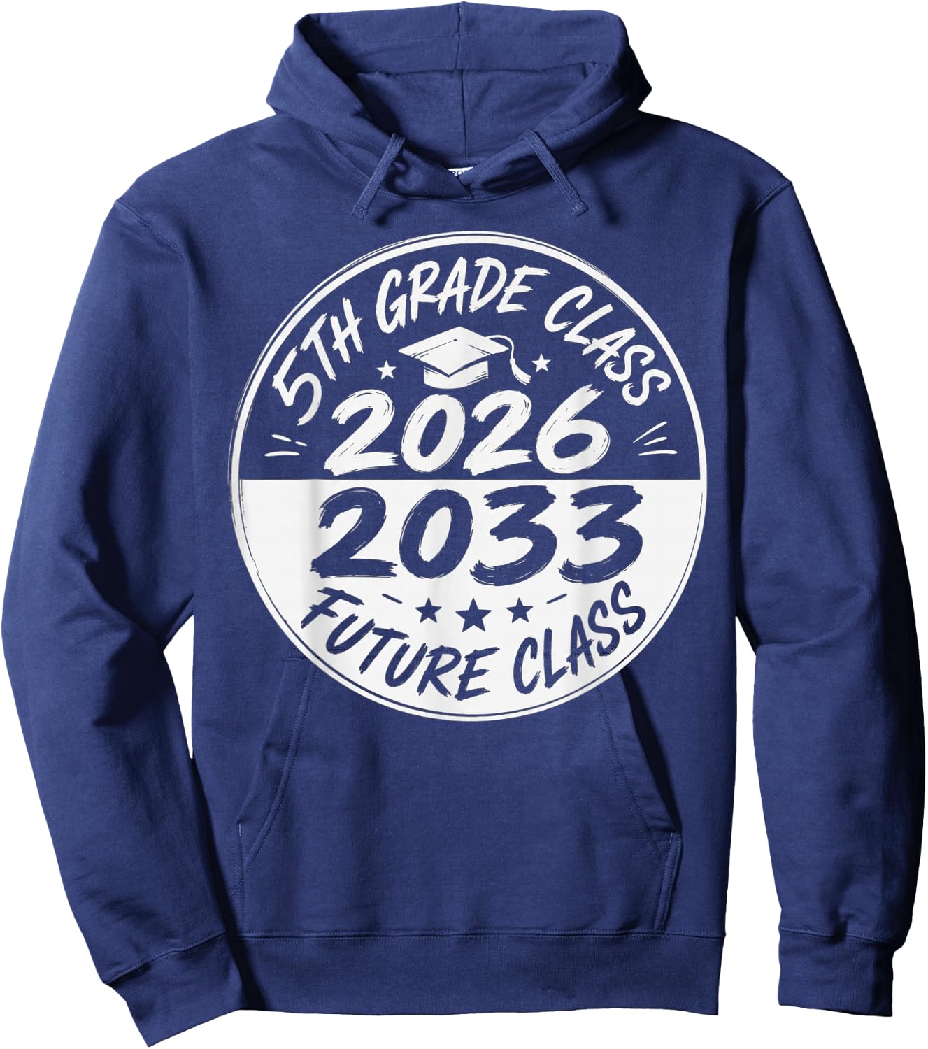 Retro Future Class of 2033 5th Grade Graduation Boy Girl Hoodie - Hoodie | Navy