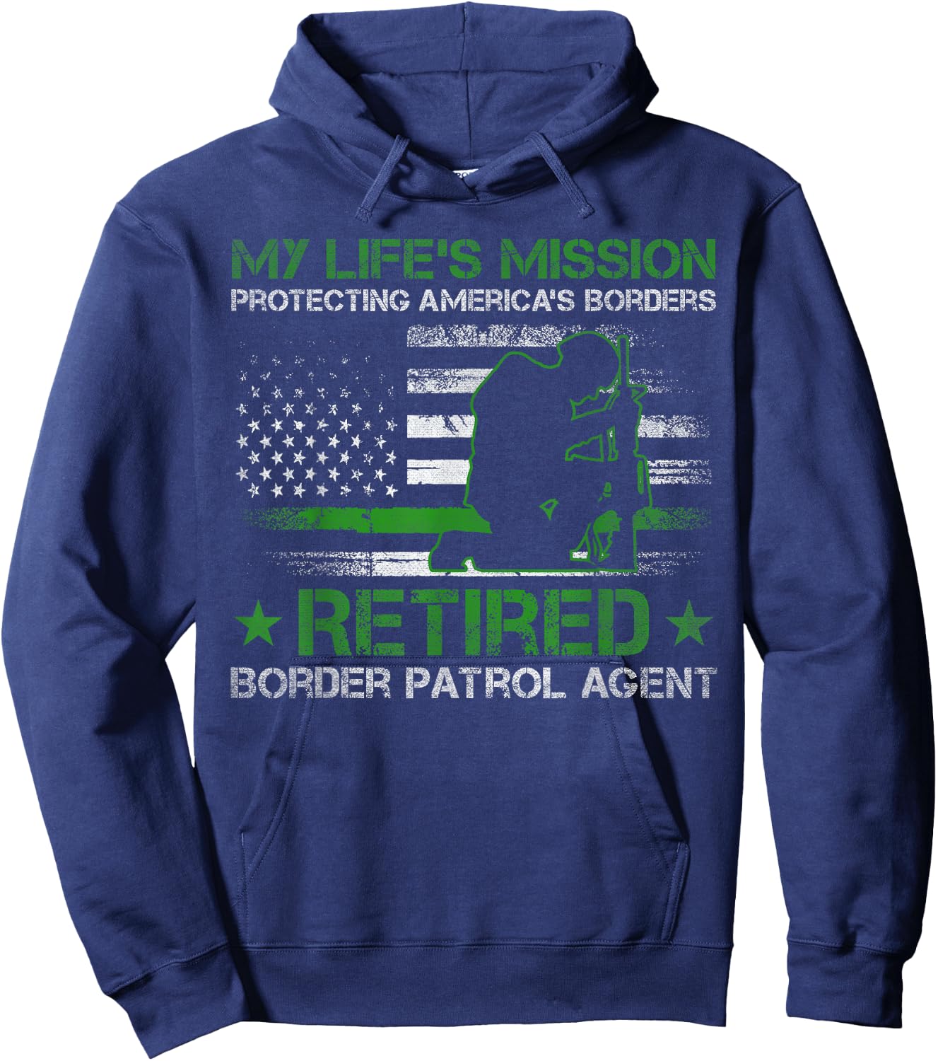Protecting Americas Borders - Retired Border Patrol Agent Hoodie - Hoodie | Navy