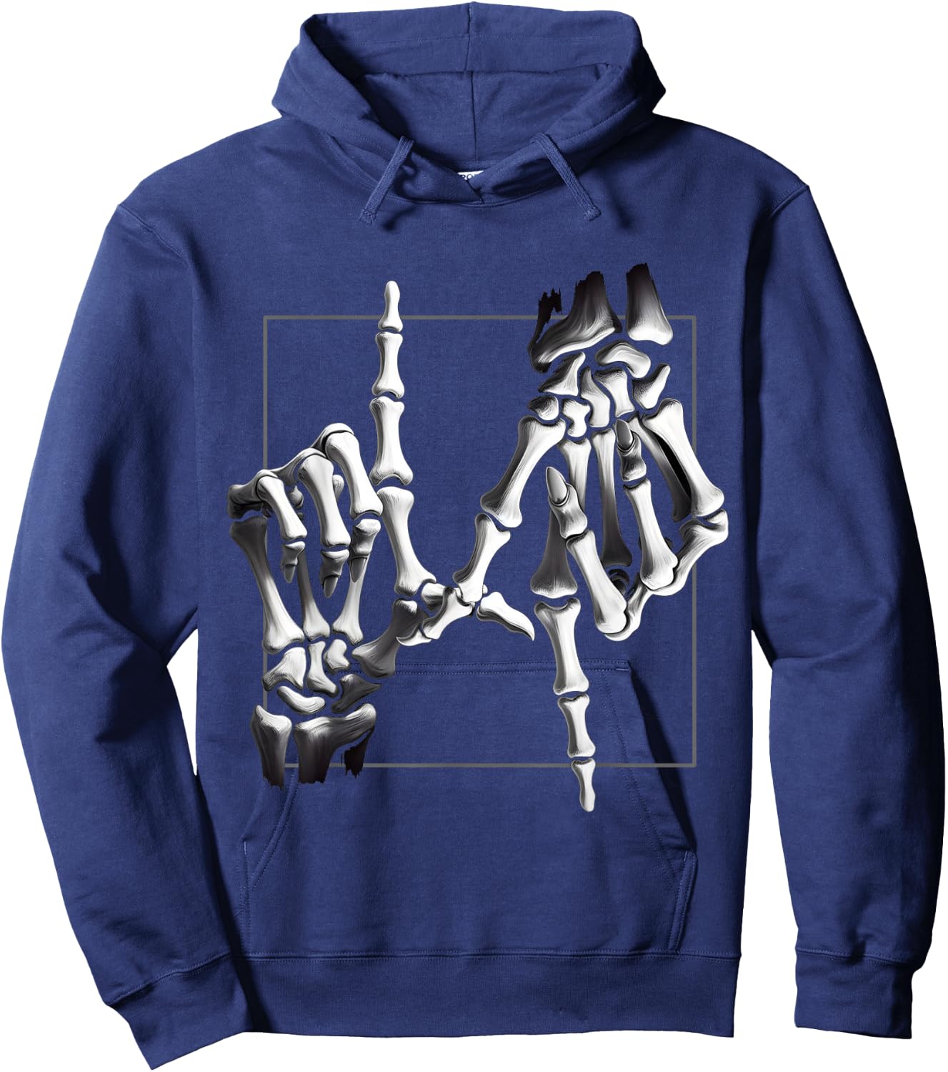 Skeleton Hand Rock On Sign for Halloween Party Hoodie - Hoodie | Navy