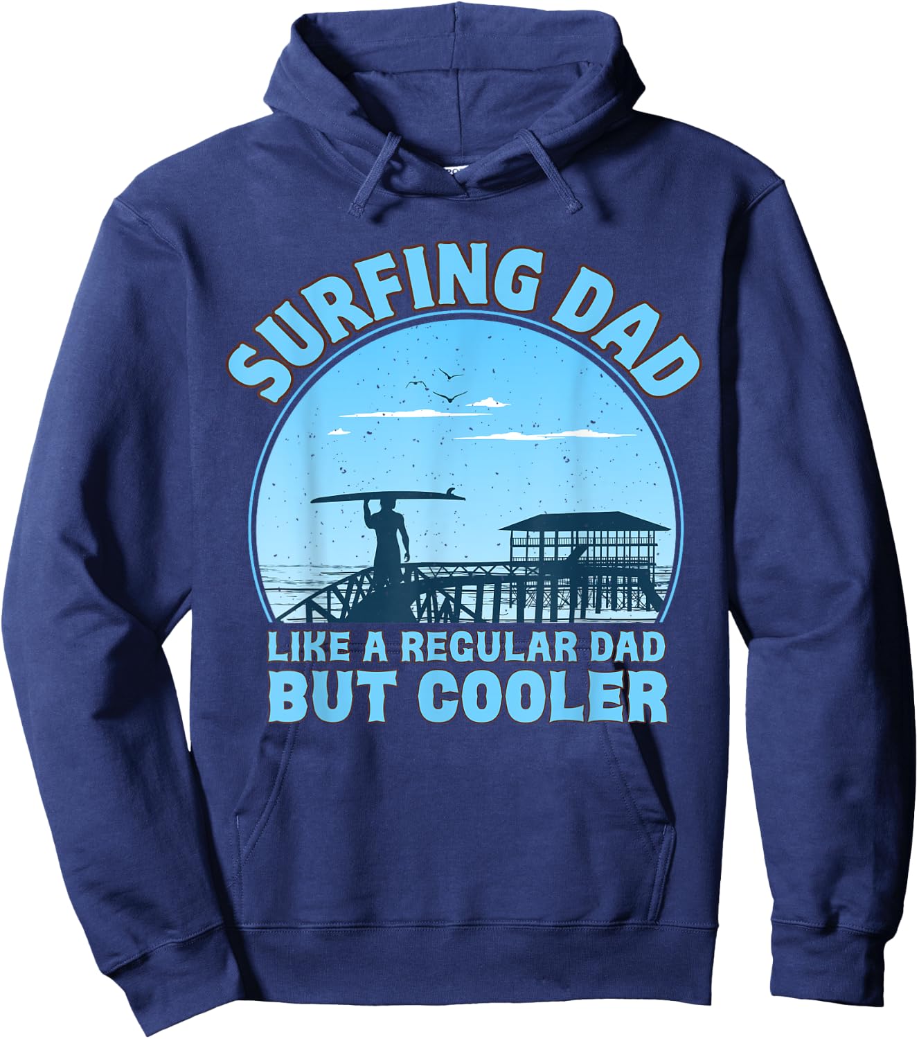 Dad Surfer Like A Normal But Cool Dad For Father's Day , Black, S Hoodie - Hoodie | Navy