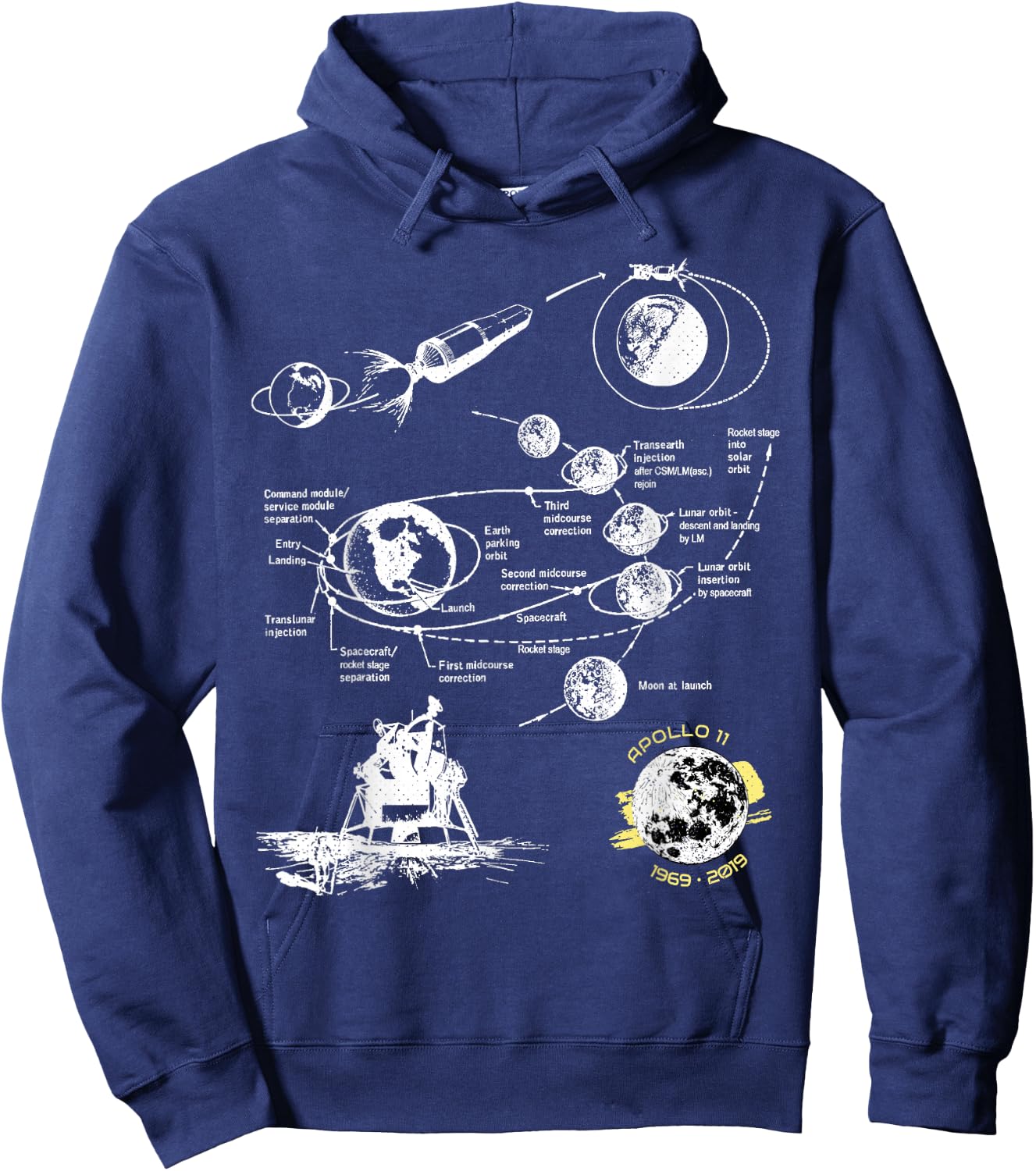 First Moon Landing 50th Anniversary of Apollo 11 Mission Hoodie - Hoodie | Navy