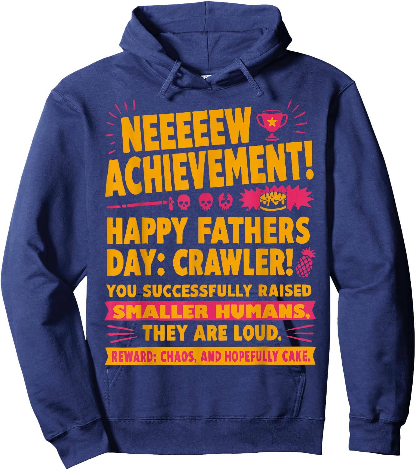 New Achievement Happy Fathers Day Crawler Gamer Dad USA Hoodie - Hoodie | Navy