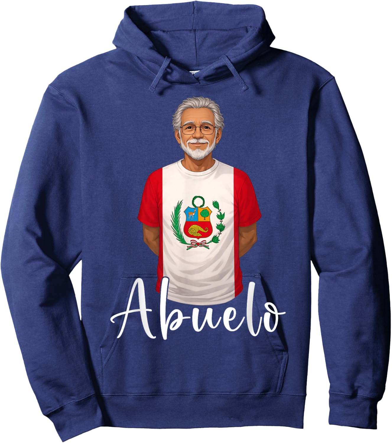 Granddad Peruvian Flag Grandfather Grandpa Abuelo Peru Hoodie - Hoodie | Navy