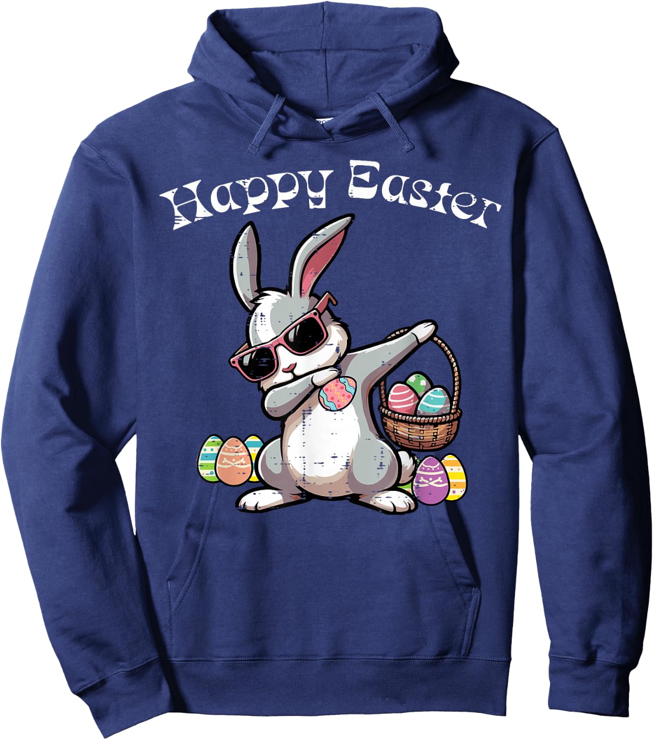 Happy Easter Dabbing Bunny Rabbit Girls Kids Toddler Women Hoodie - Hoodie | Navy