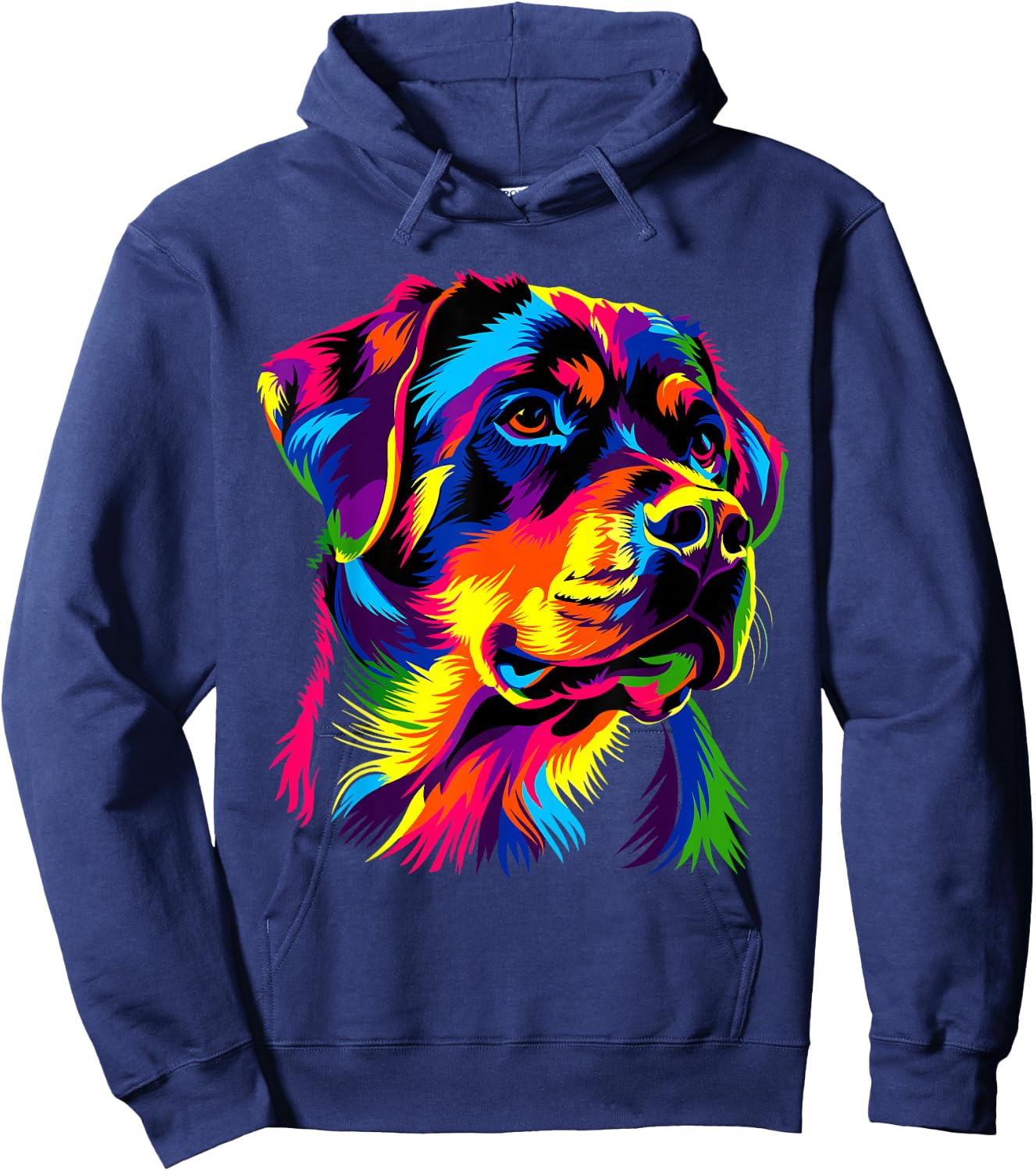 Rottweiler Hund Bunte Farben Pop Art Hunde Stolz Rottweiler Hoodie - Hoodie | Navy