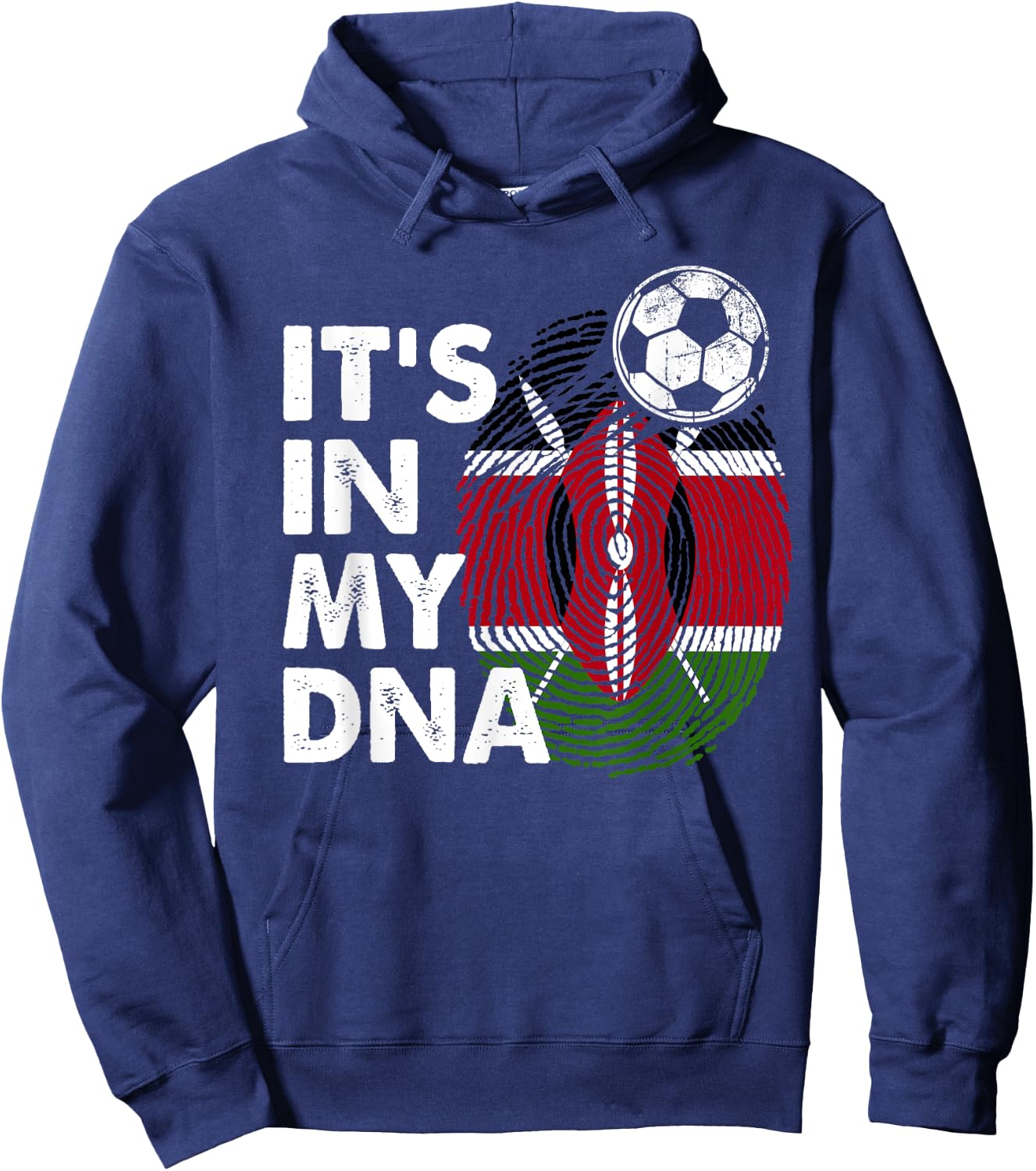Kenya In My DNA Kenyan Flag Team Kenya , black Hoodie - Hoodie | Navy