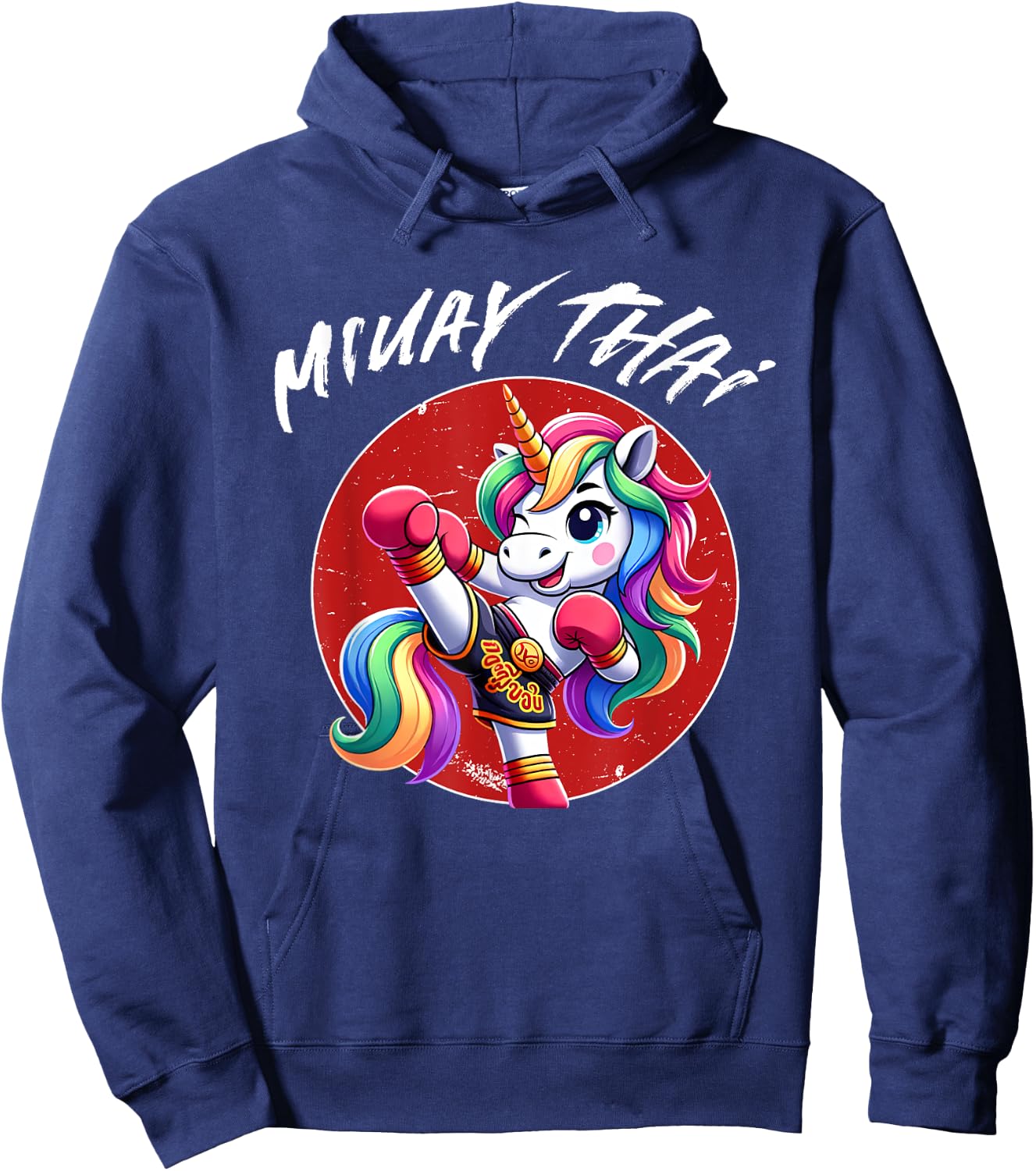 Cute Thai Boxing and Muay Thai Unicorn Hoodie - Hoodie | Navy