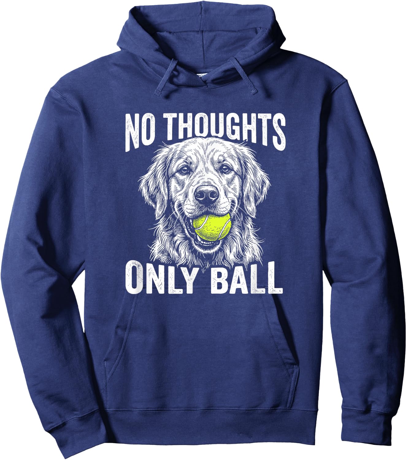 Funny Golden Retriever No Thoughts Only Ball Hoodie - Hoodie | Navy