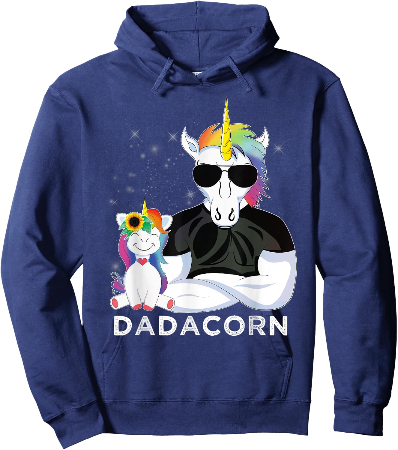 Dadacorn Muscle Unicorn A Father Daughter Funny Design Hoodie - Hoodie | Navy