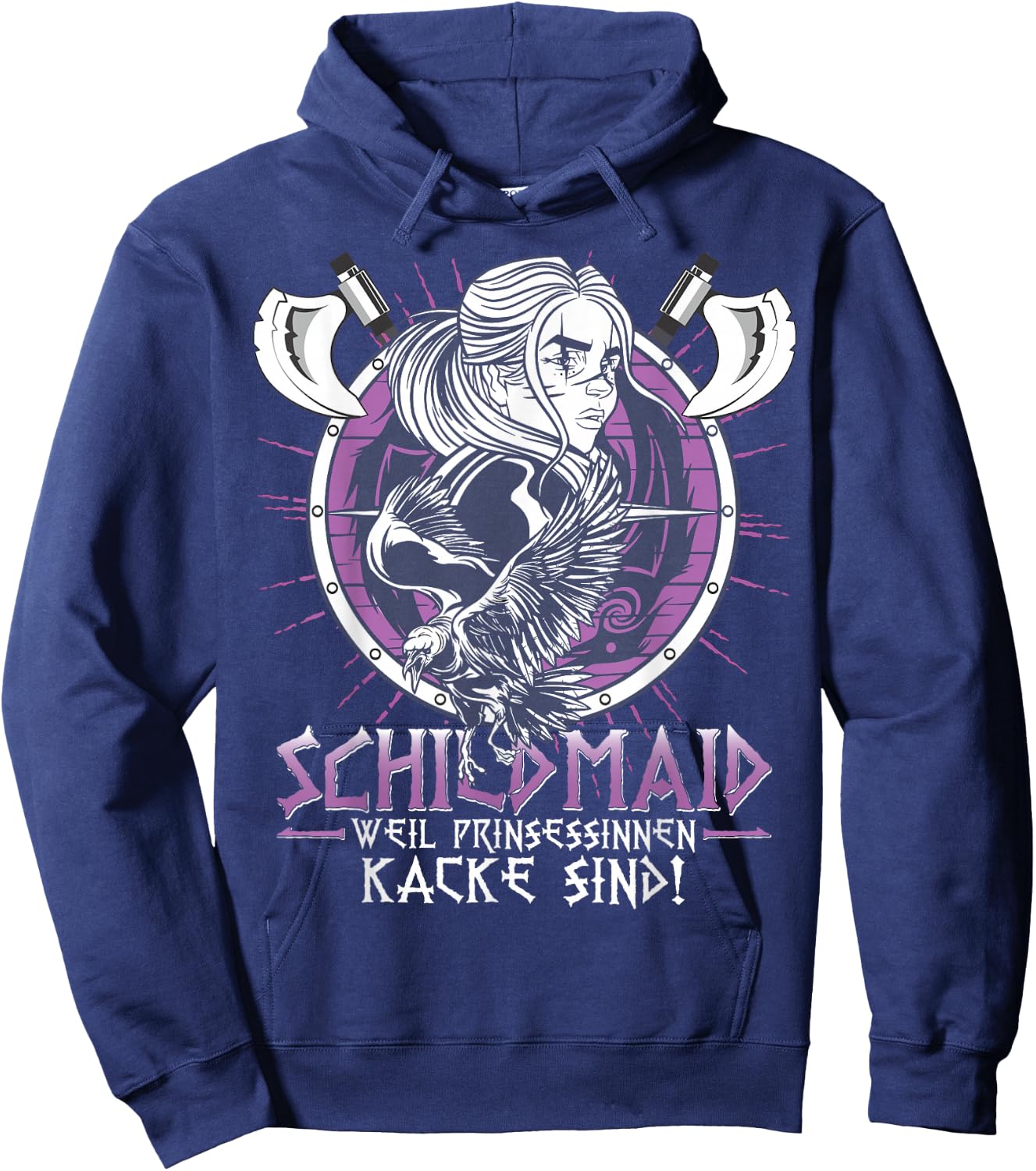 Ich bin eine Schildmaid Nordic Mythology Women's Viking , black Hoodie - Hoodie | Navy