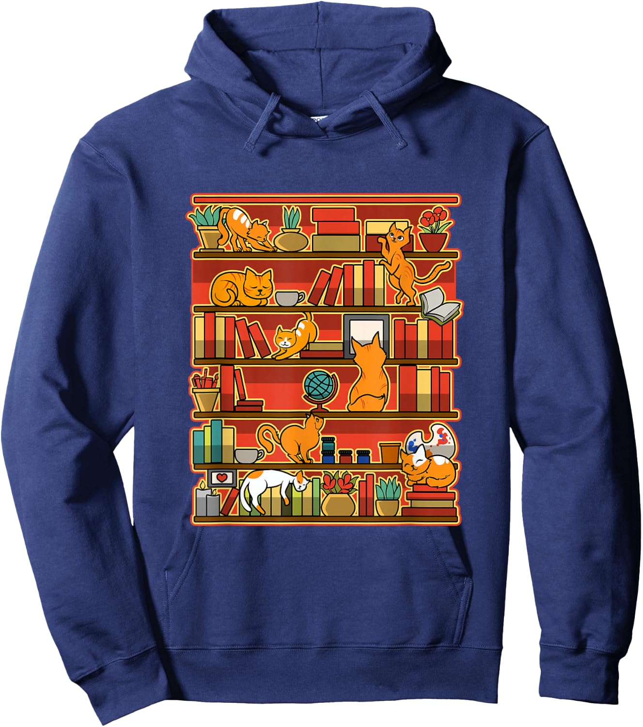 Kittens, Cats, Art, Library and Books Funny Gift Hoodie - Hoodie | Navy