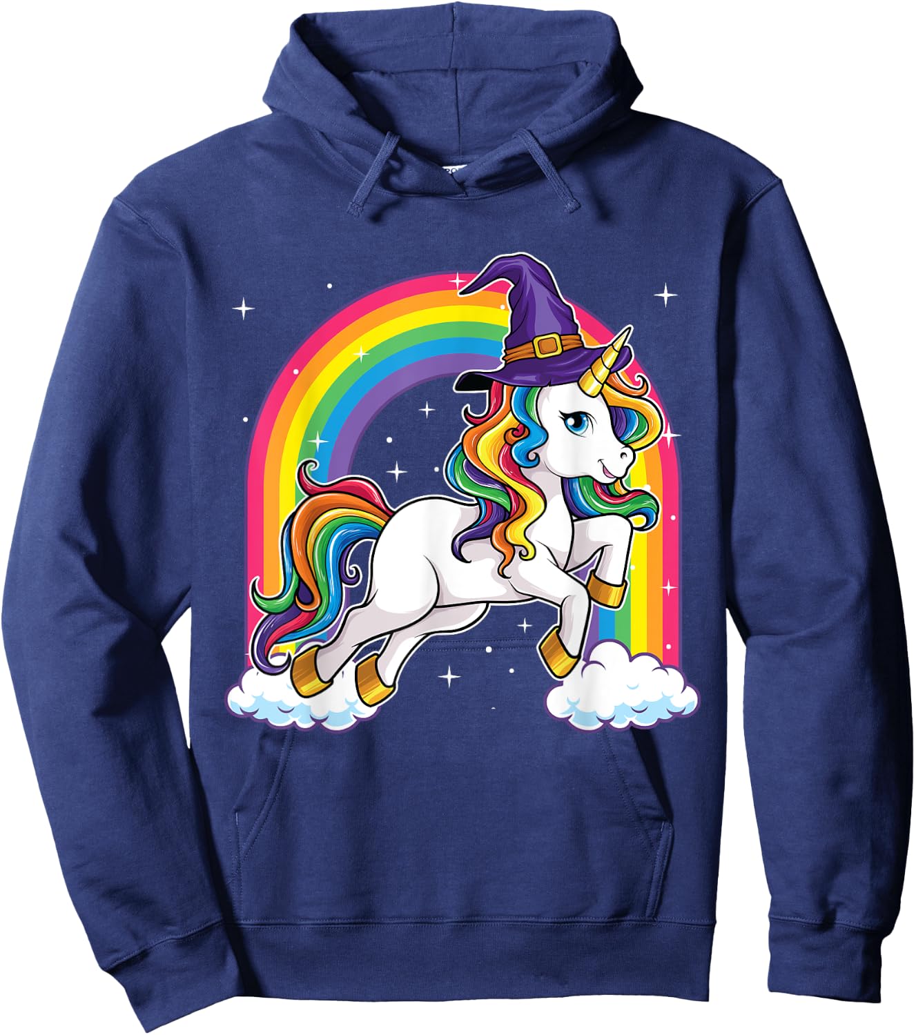 Unicorn Halloween Shirt for Girls Kids Women Witch Hoodie - Hoodie | Navy