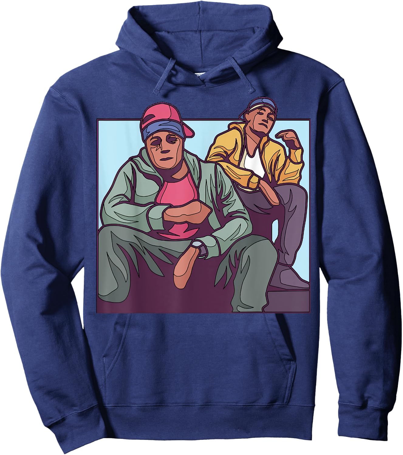 Cartoon Characters In Casual Wear For Adults Hoodie - Hoodie | Navy