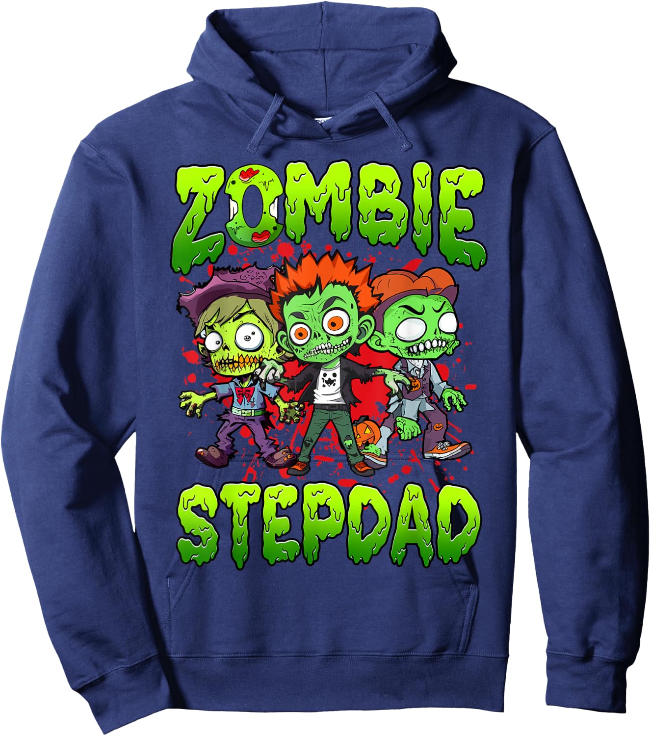 Zombie Stepdad Halloween Costume Family Matching Hoodie - Hoodie | Navy