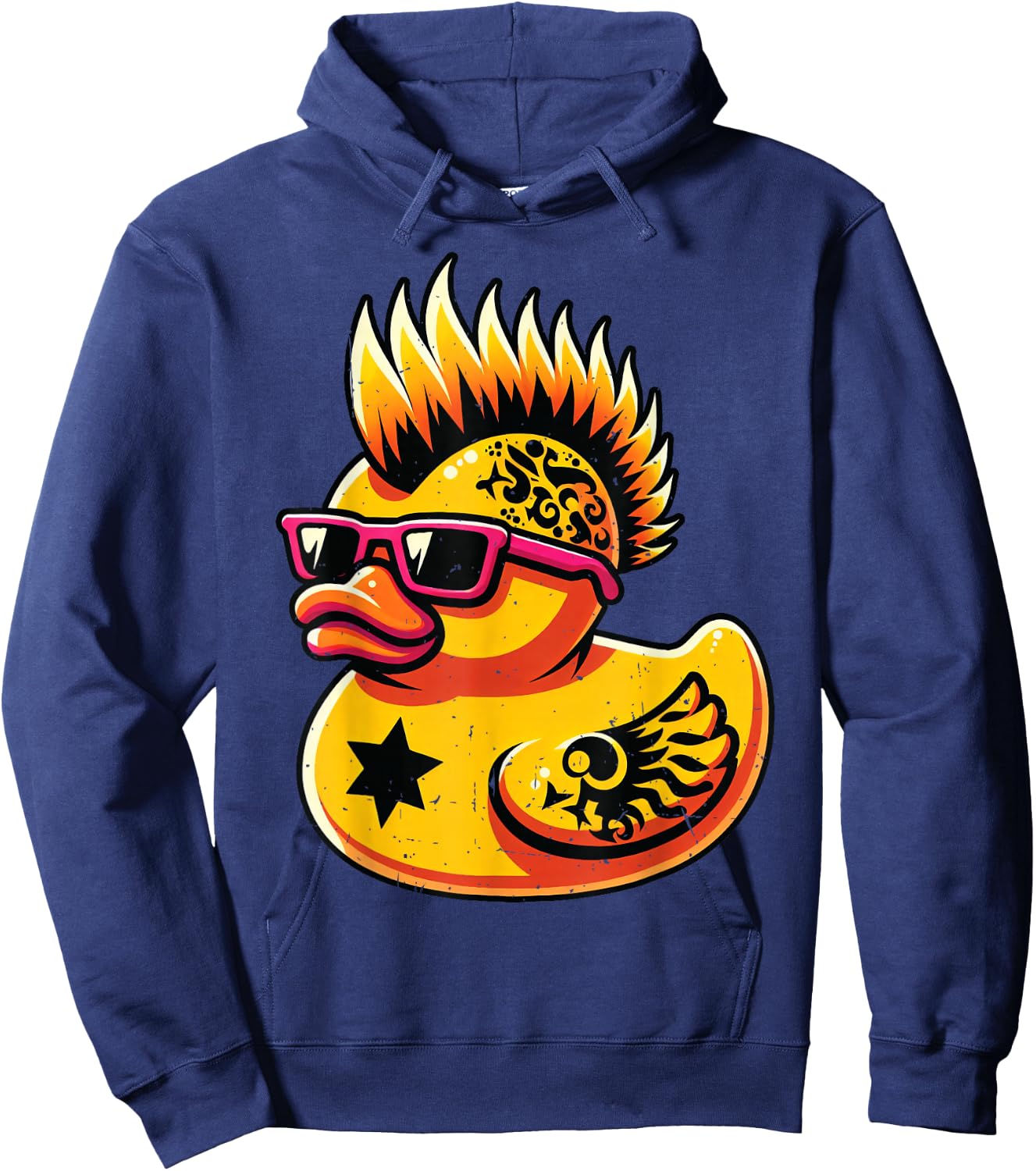 Mohawk Rubber Duck Punk Rocker Toddler Boys Kid Men Hoodie - Hoodie | Navy