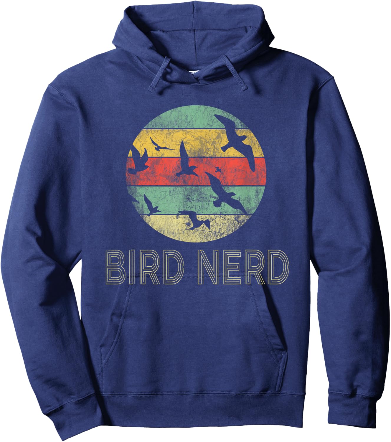 Retro Birding Bird Watching Nerd | Funny Bird Watcher Hoodie - Hoodie | Navy