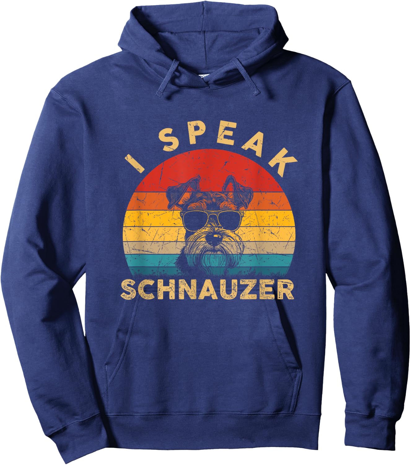 I Speak Schnauzer Funny Gifts Dog Mom Dad Dog Lover Vintage Hoodie - Hoodie | Navy