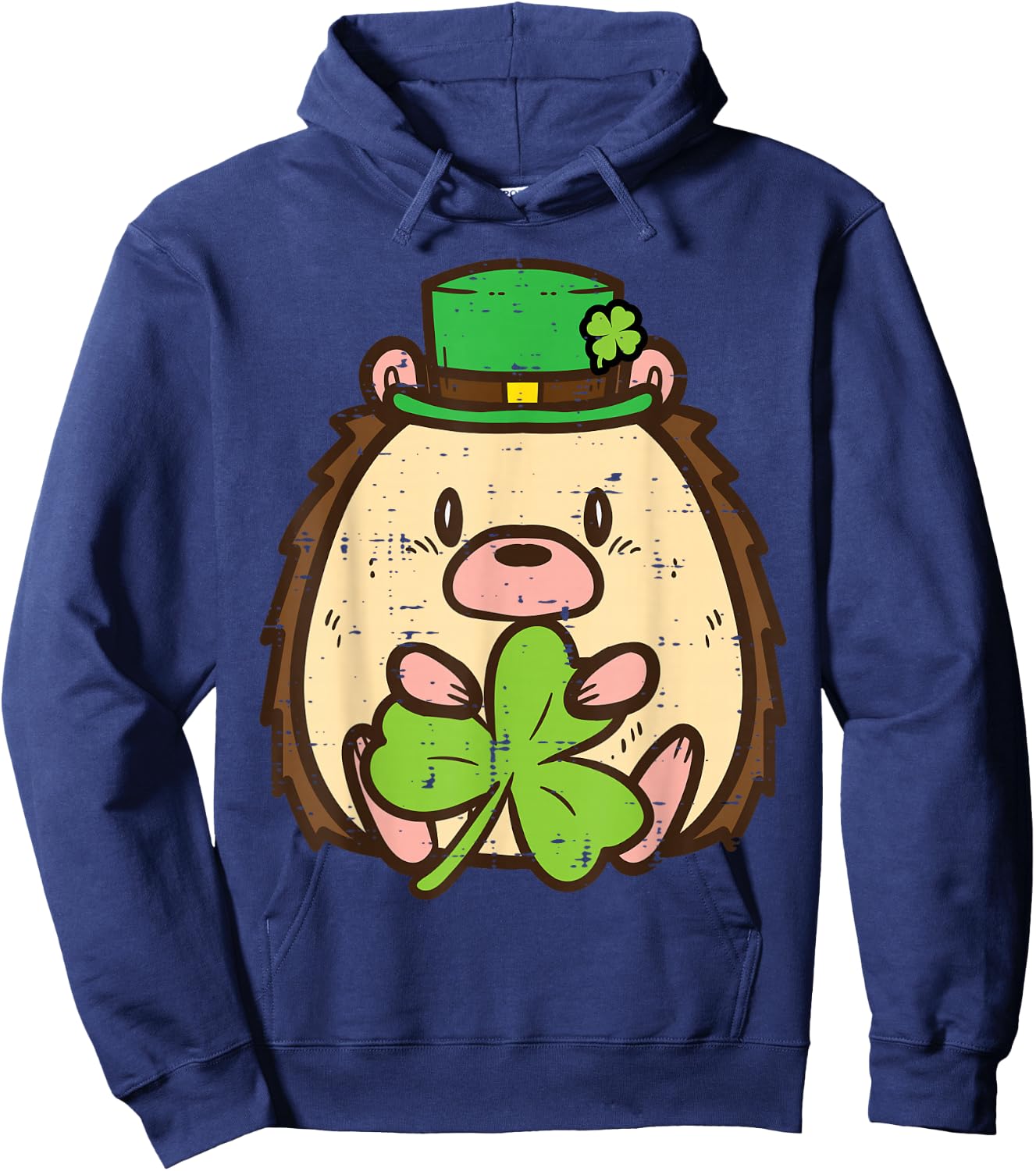 St Patricks Day Hedgehog Saint Pattys Boys Girls Kid Toddler Hoodie - Hoodie | Navy