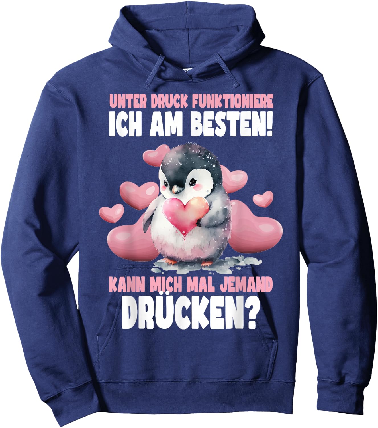 Pinguin Pinguine für Kinder, Damen & Mädchen in Schwarz, Größe S, , Kurzarm, Klassisch geschnitten, Hochwertige Verarbeitung, Pinguin Theme, Weihnachten, Geburtstag Hoodie - Hoodie | Navy