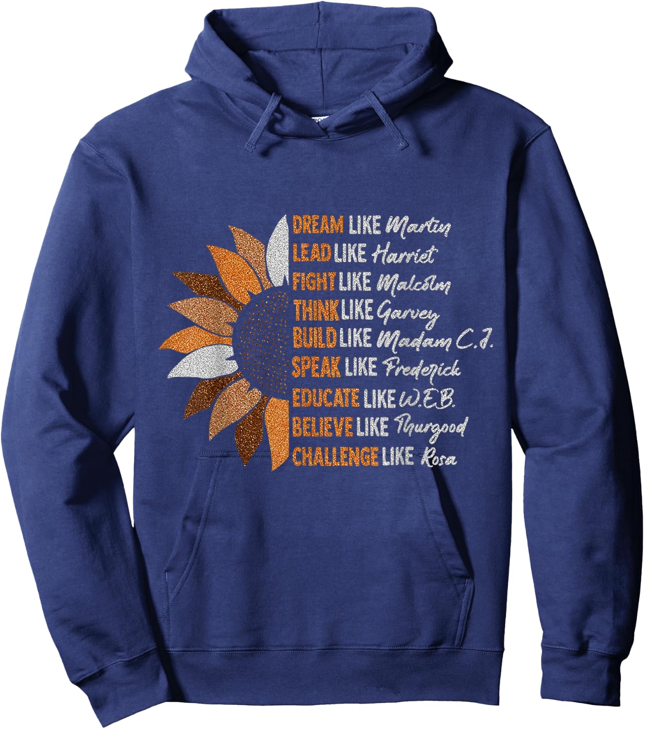 Vintage Black History Month Sunflower Dream Like Martin Gift Hoodie - Hoodie | Navy