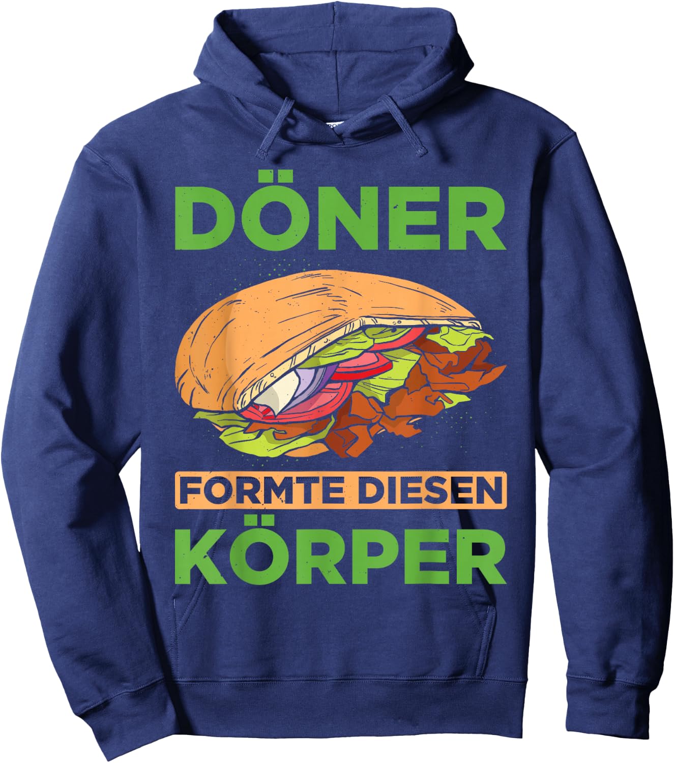 Men's Doner Shaped Diesen Body Kebab Lover Doner Skewer , black Hoodie - Hoodie | Navy