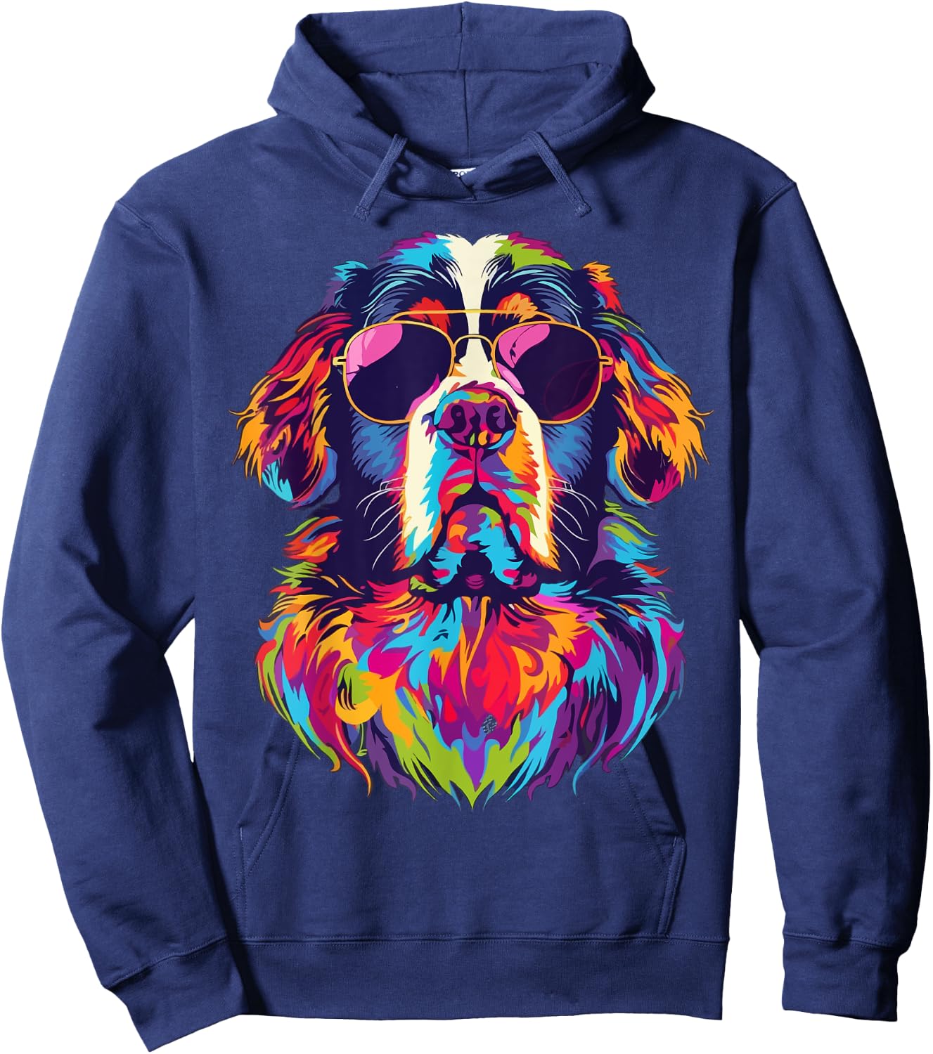 Saint Bernard Lovers Design Pop Art Funny St Bernard Dog Hoodie - Hoodie | Navy