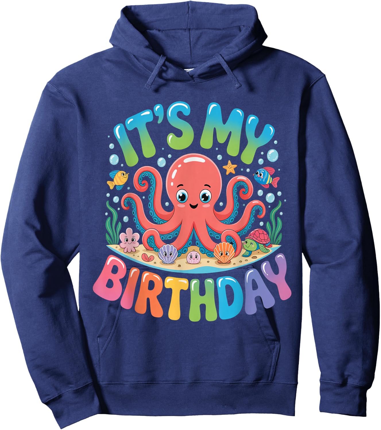 Octopus Happy Birthday for Girl Women Hoodie - Hoodie | Navy