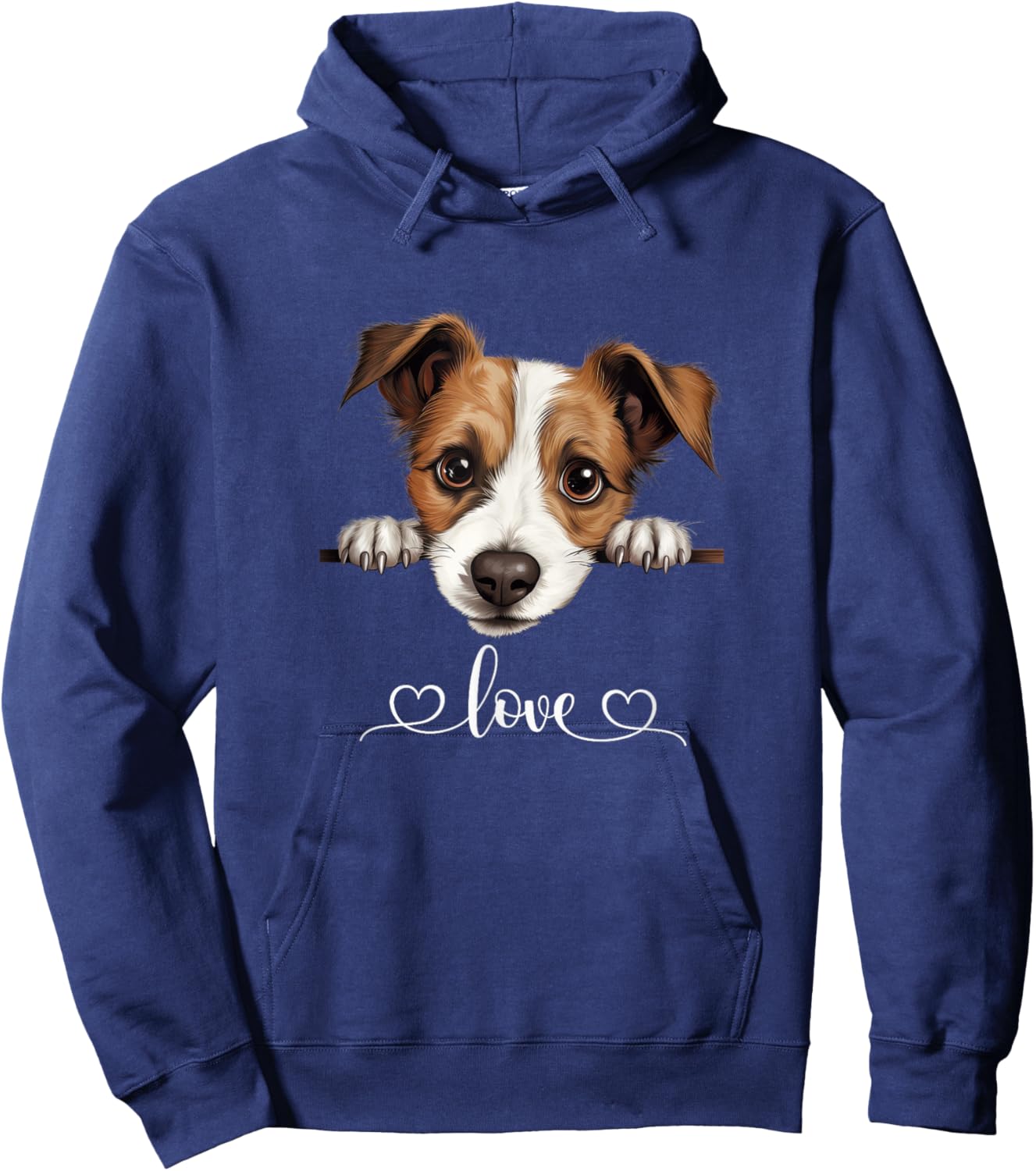 Cute Dog Graphic Love Puppy Jack Russell Terrier Dog Hoodie - Hoodie | Navy