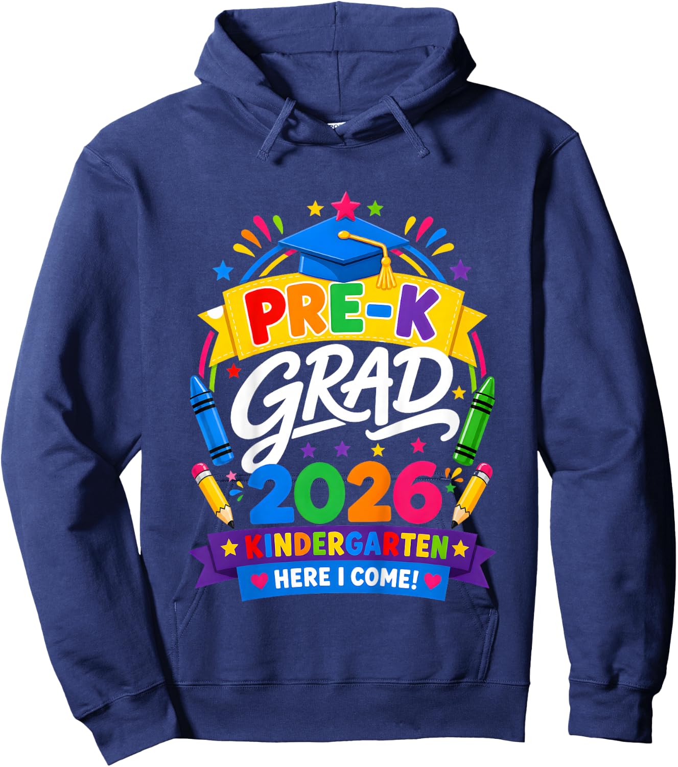 Pre-K Graduation 2026 Preschool Graduate Kids Boys Girls Hoodie - Hoodie | Navy