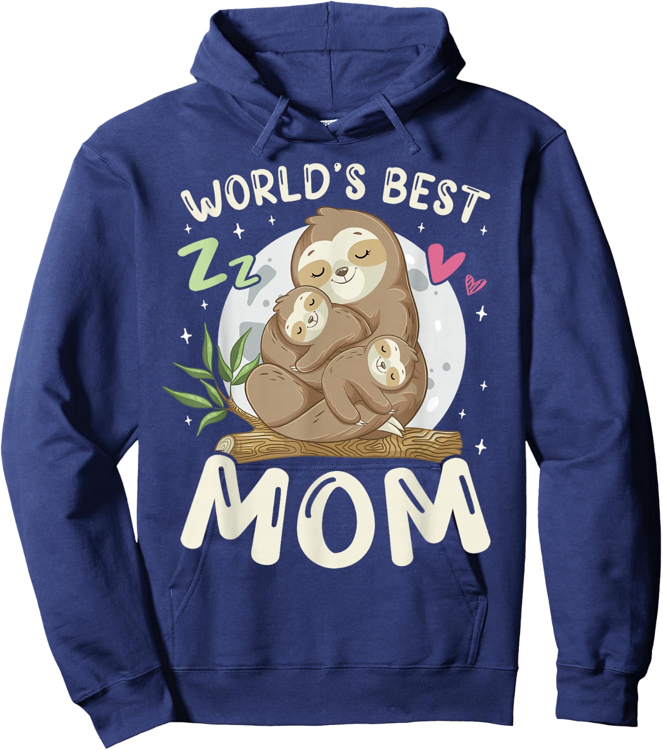 World's Best Mom, Sloths Family Sleep Top Mother's Day Hoodie - Hoodie | Navy