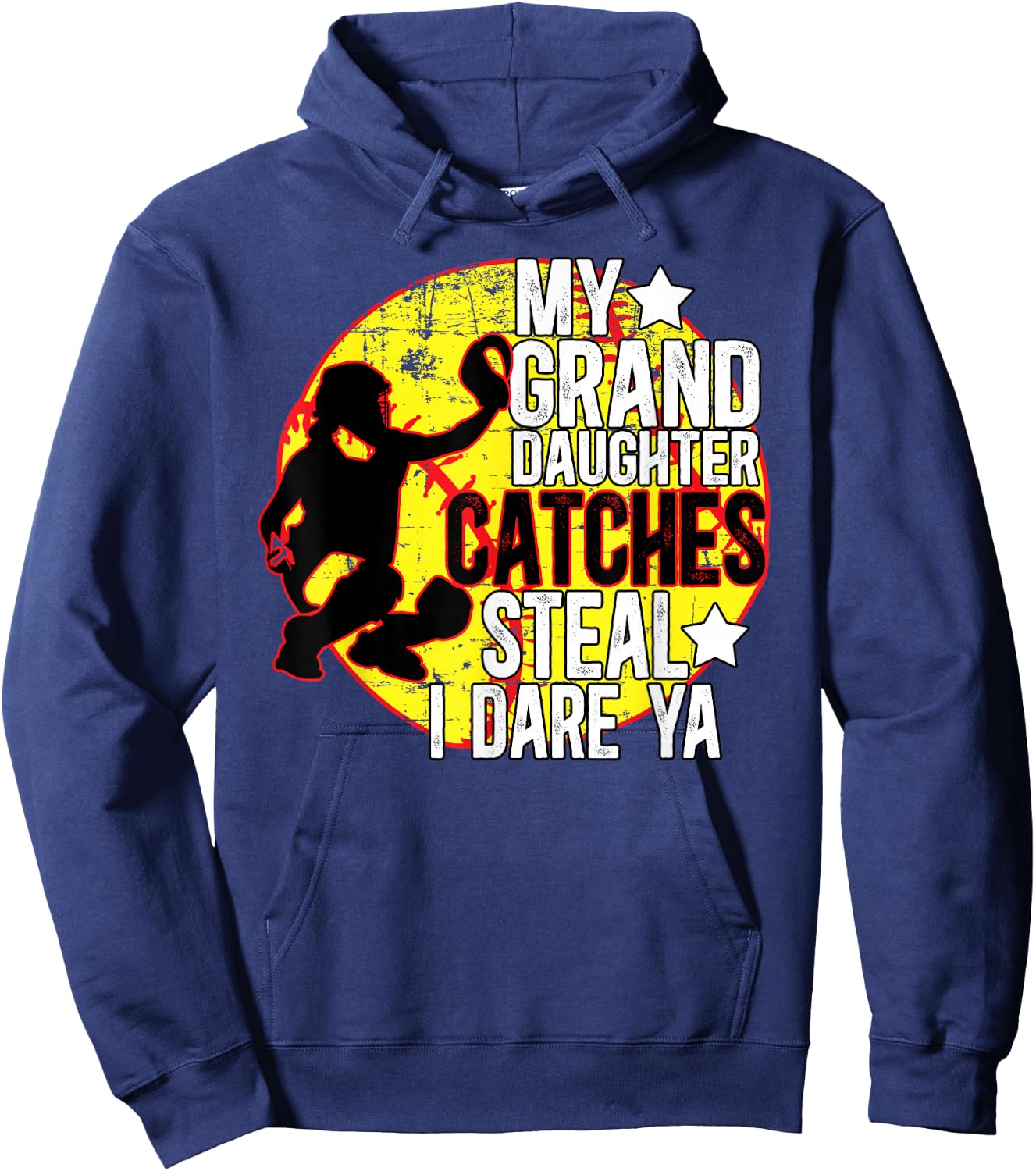 My Granddaughter Catches Softball Catcher Grandma Hoodie - Hoodie | Navy