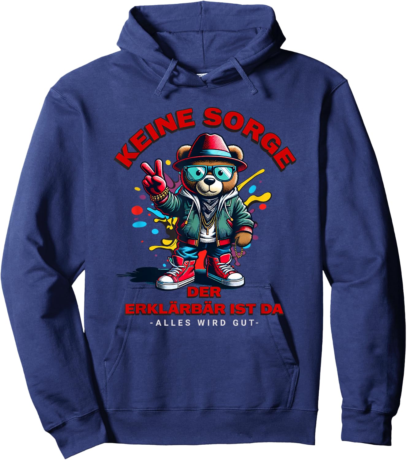 Erklärbär ist da Motiv, Erklärbär im Einsatz Hoodie - Hoodie | Navy