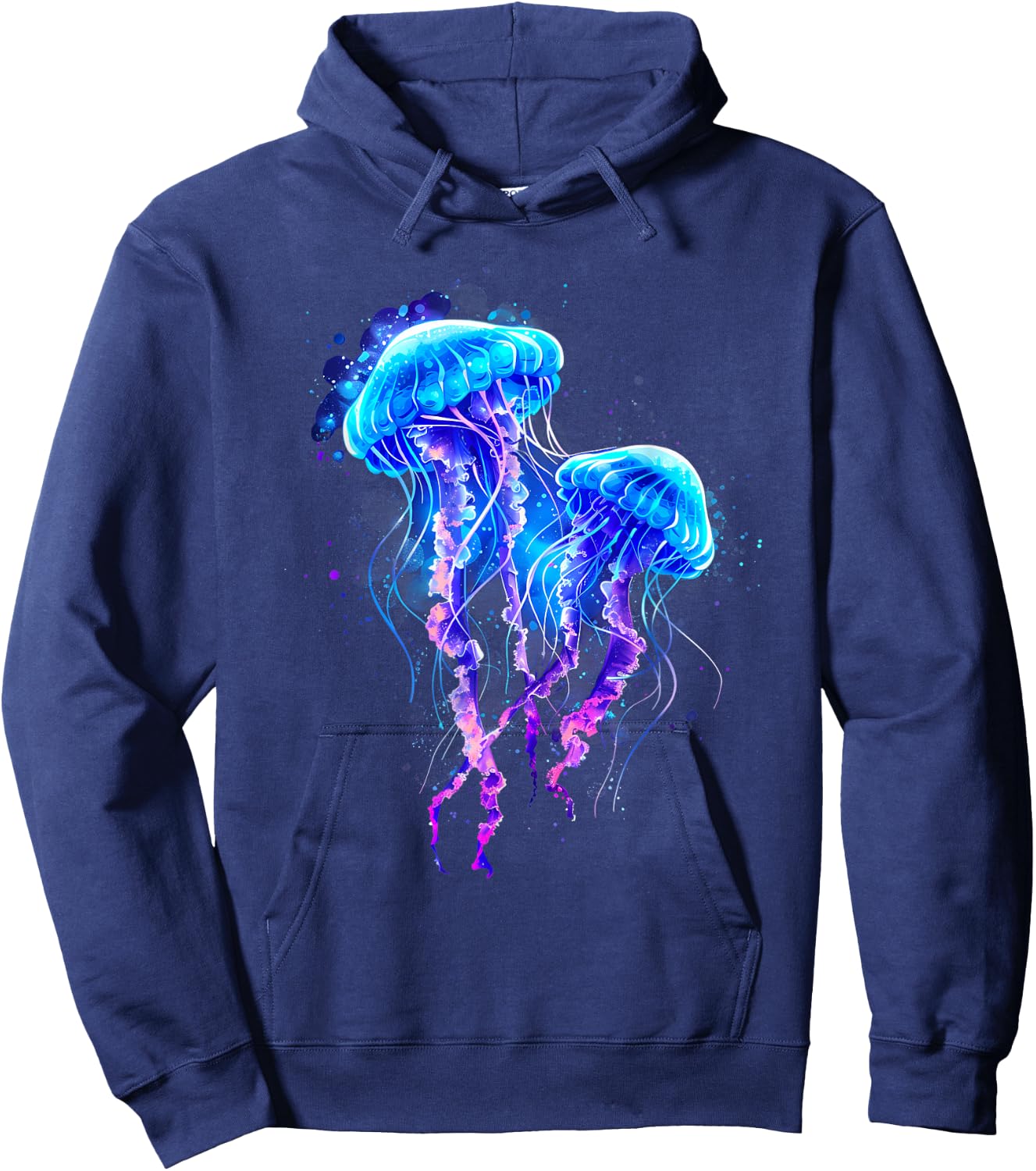 Jellyfish Artwork Sea Ocean Jellyfish Motif Marine Mammal Hoodie - Hoodie | Navy