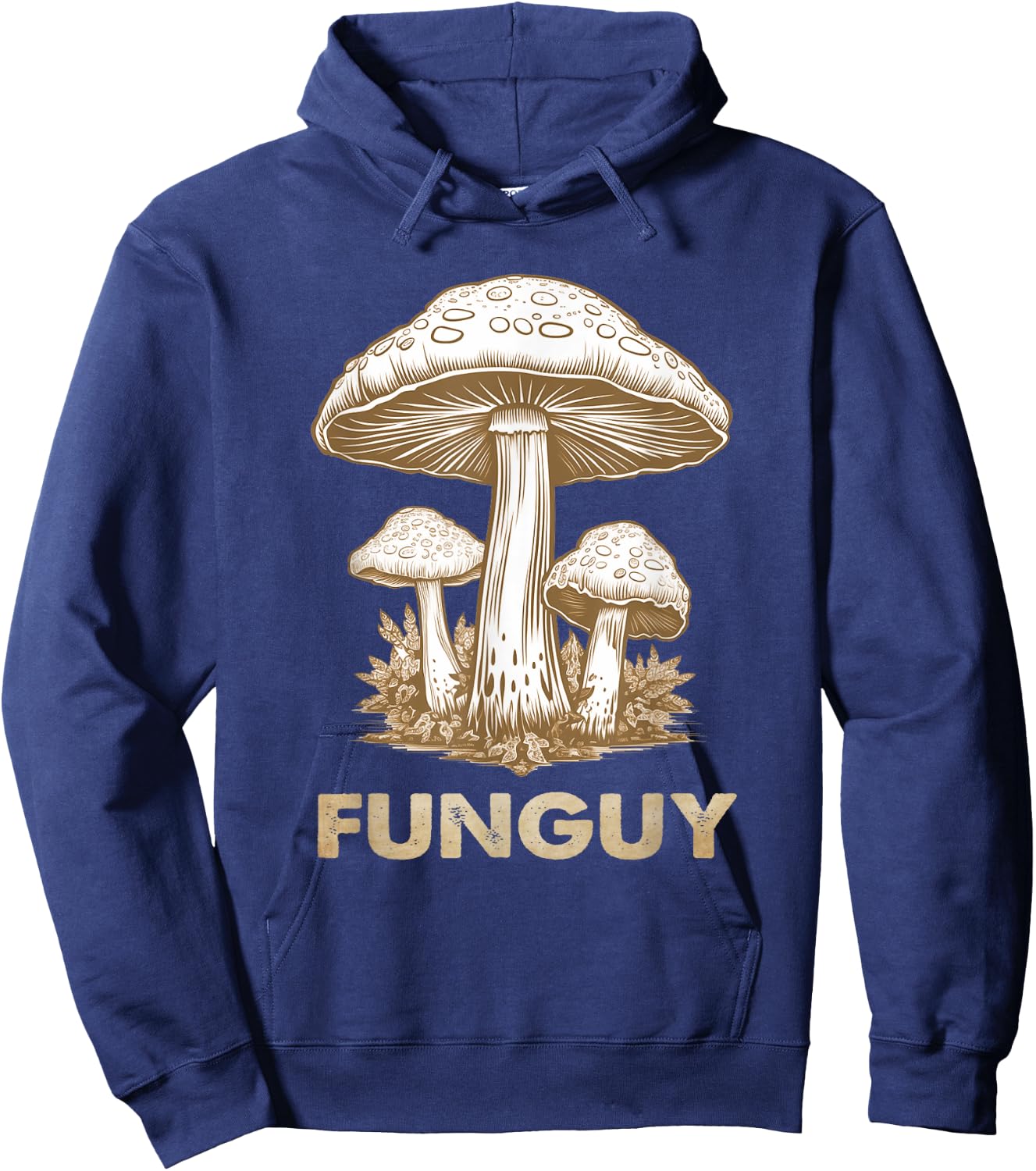 Vintage Funny Guy Funguy Funny Fungi Fungus Mushroom Men Hoodie - Hoodie | Navy