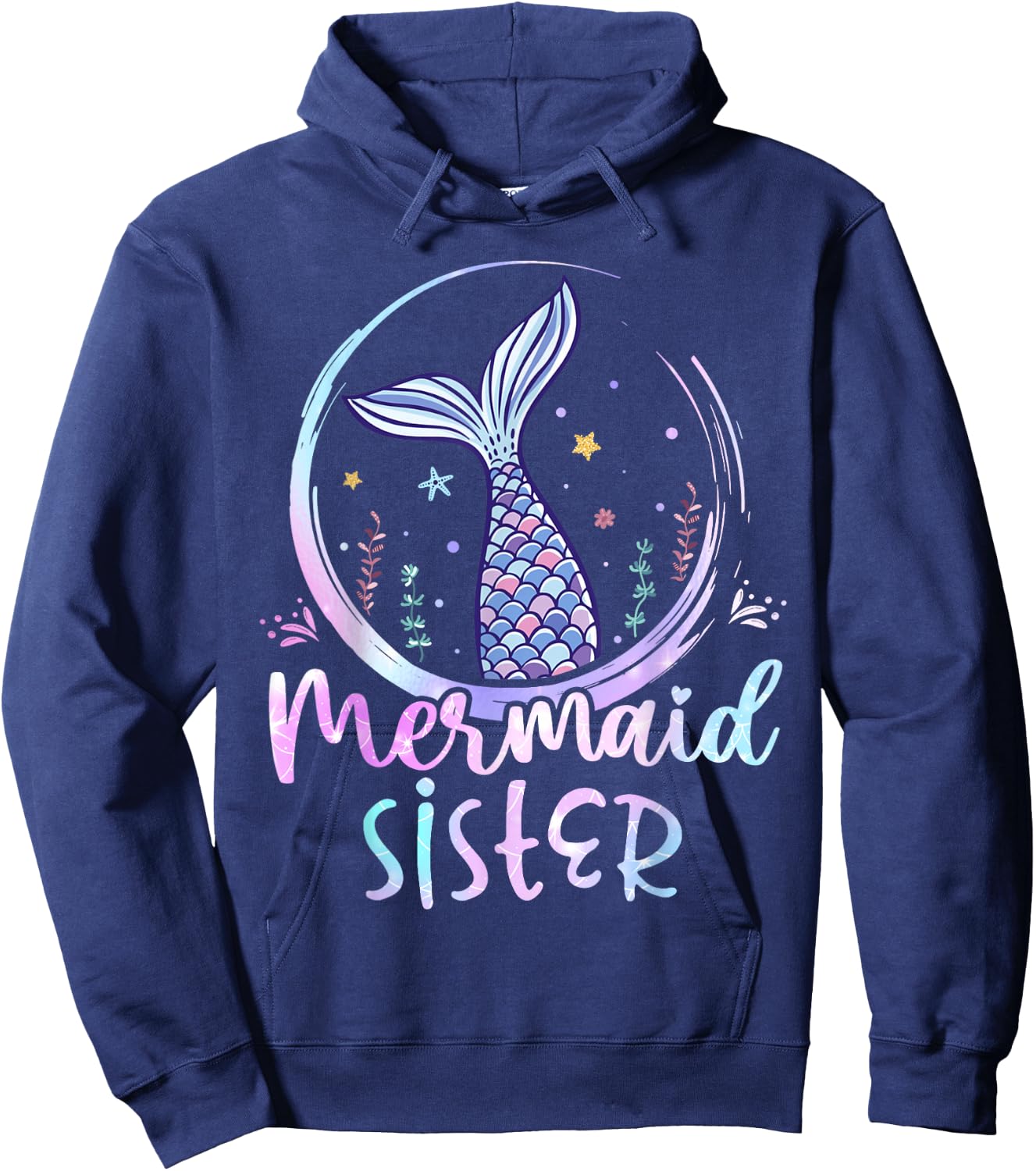 Mermaid Sister Birthday Mermaid Girl Beach Mermaid Tail Hoodie - Hoodie | Navy