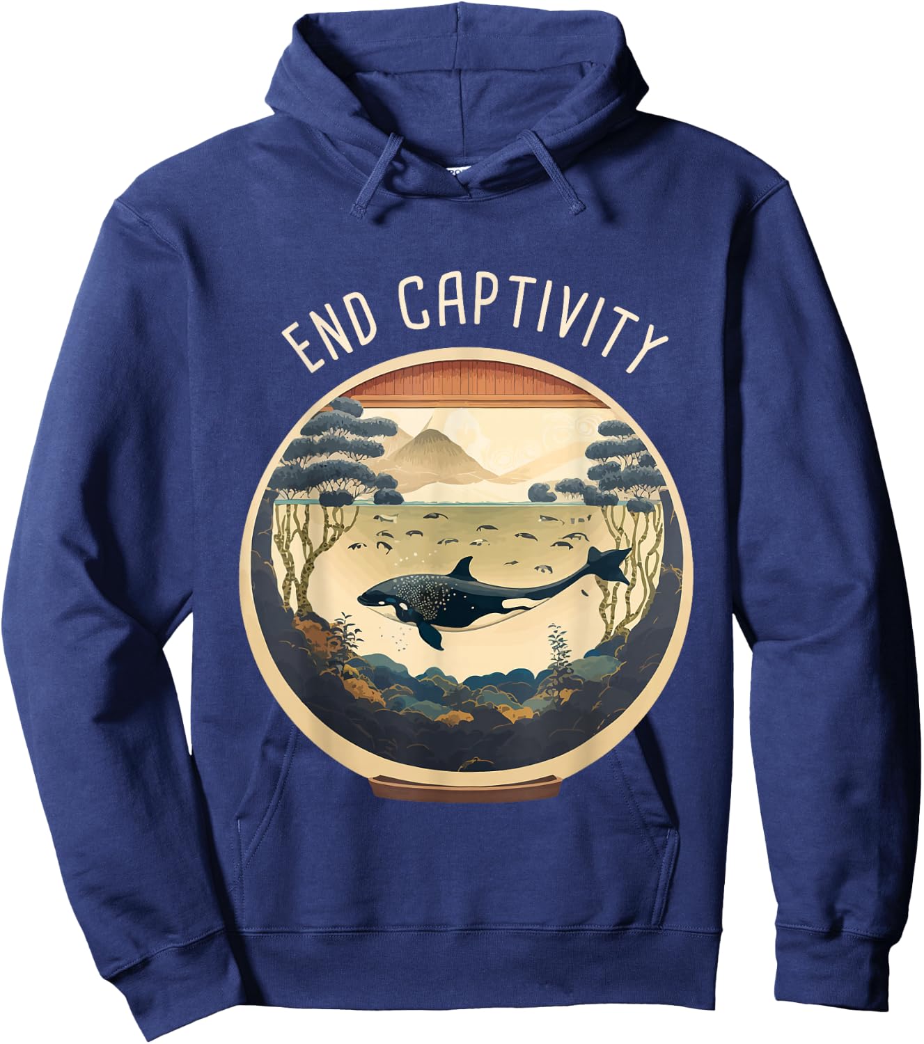 Orca End Captivity Free The Orcas Marine Protection Activist Hoodie - Hoodie | Navy