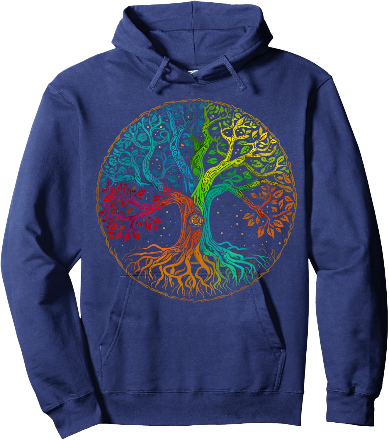 Tree of Life Nature Art - Psychedelic Outdoor Rainbow Hoodie - Hoodie | Navy