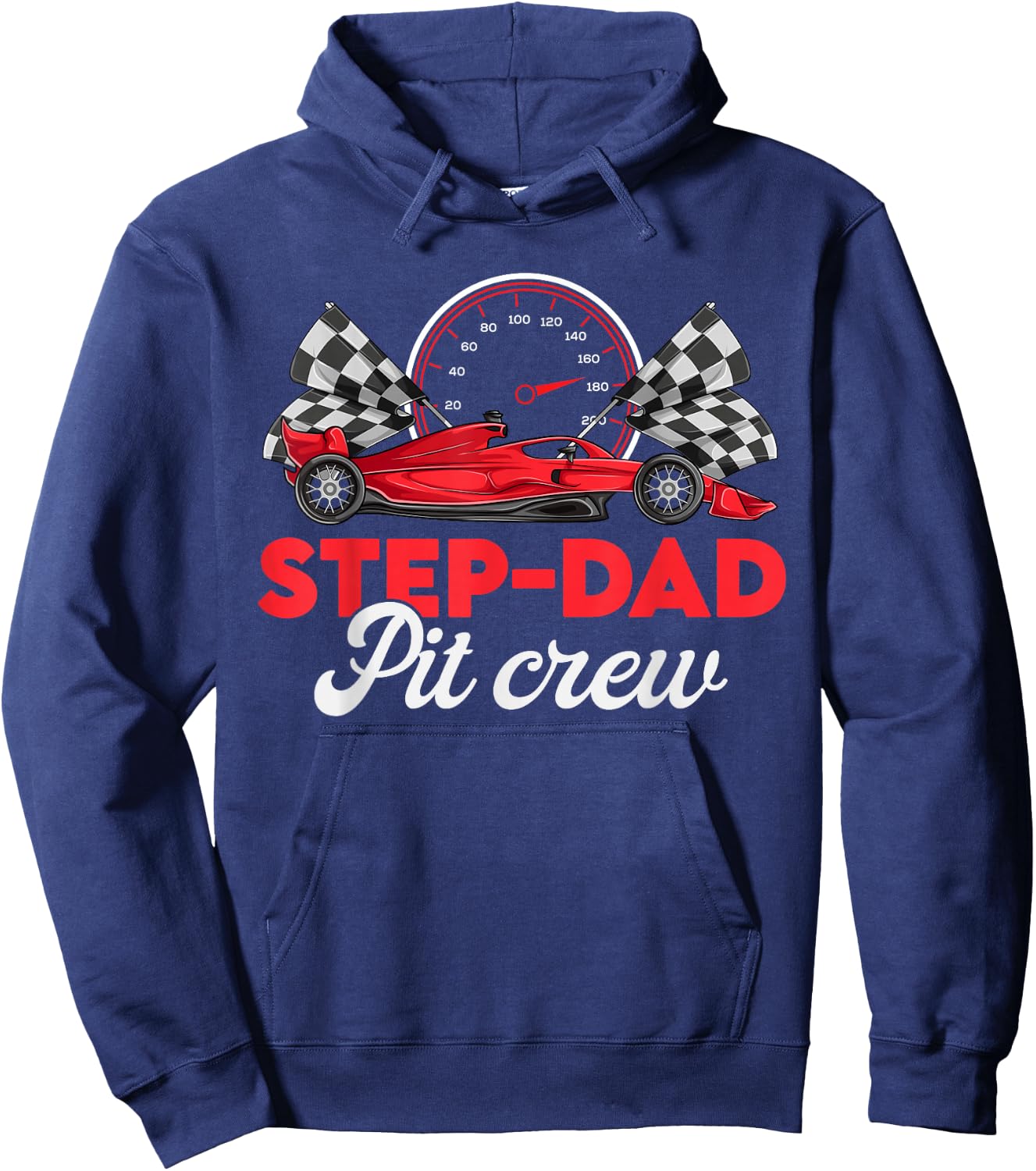 Race Car Step Dad Of Birthday Boy Shirt, Step Dad Pit Crew Hoodie - Hoodie | Navy