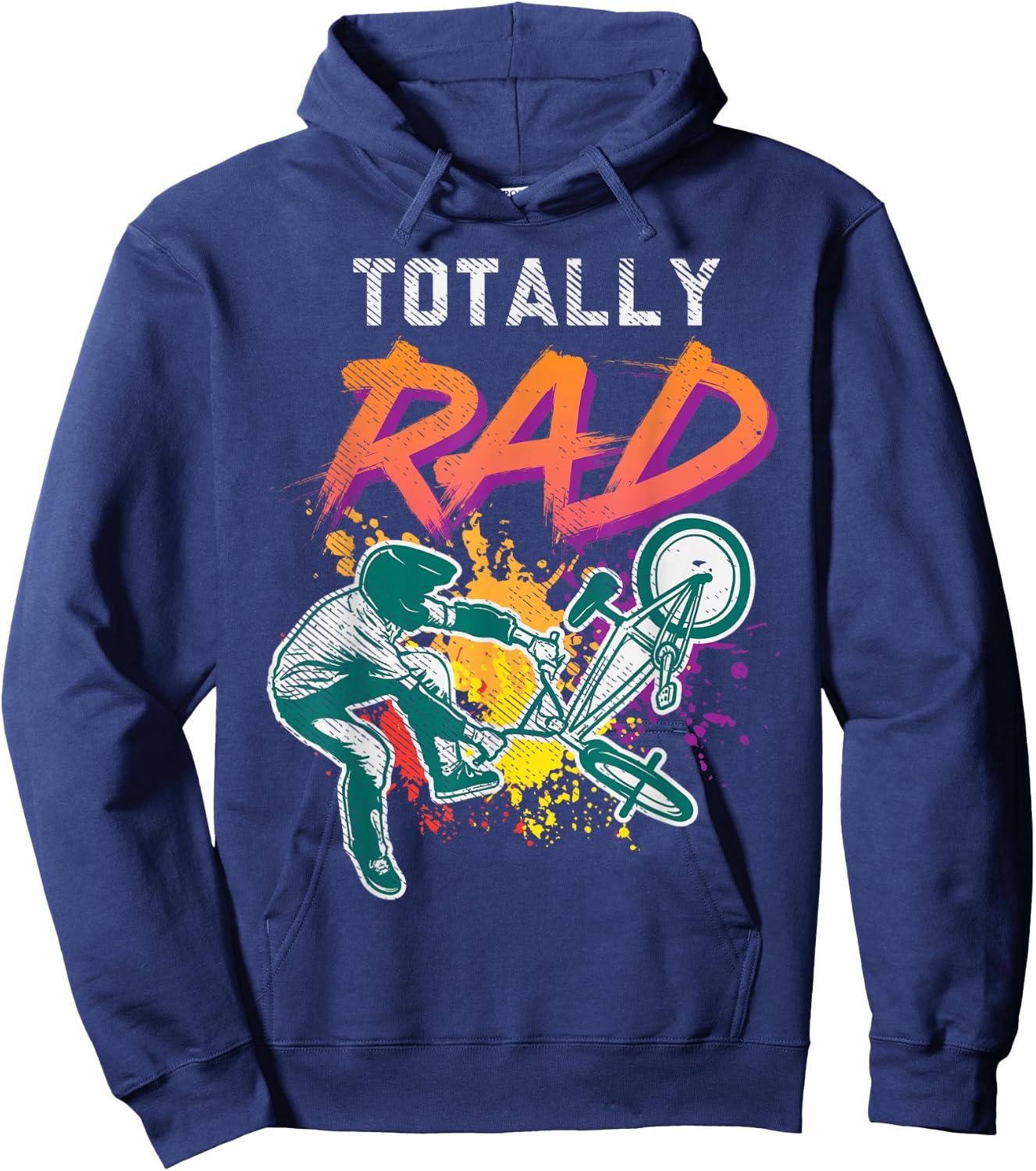 Totally Rad 80s Bmx Bike Vintage Racing Biking Cycling Gift Hoodie - Hoodie | Navy