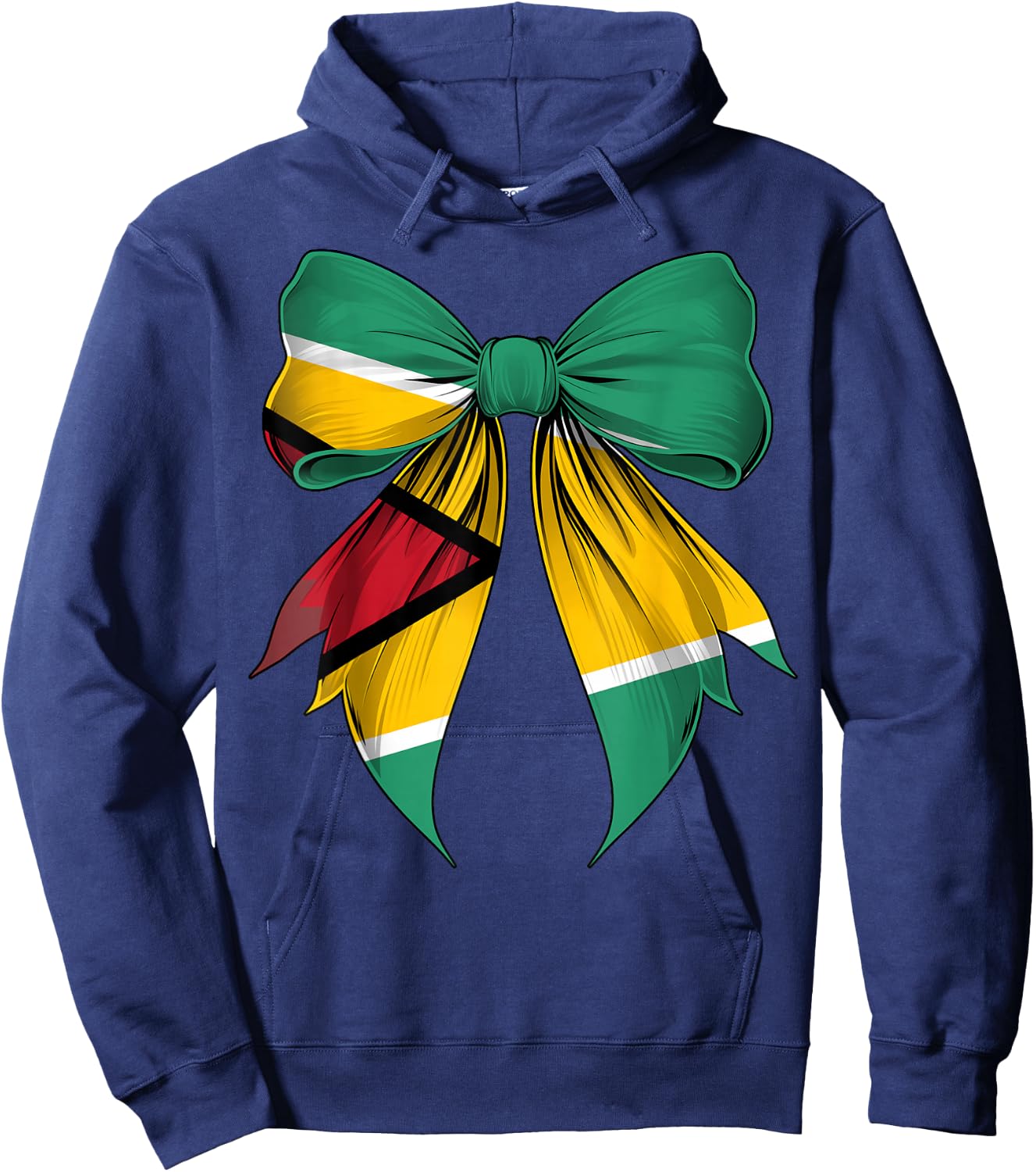 Guyana Flag Guyanese Pride Coquette Ribbon Hoodie - Hoodie | Navy