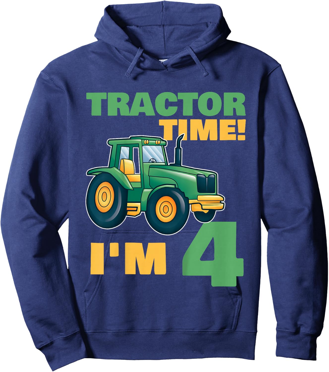 Tractor Birthday Shirt 4 - 4th Birthday Tractor Shirt Hoodie - Hoodie | Navy