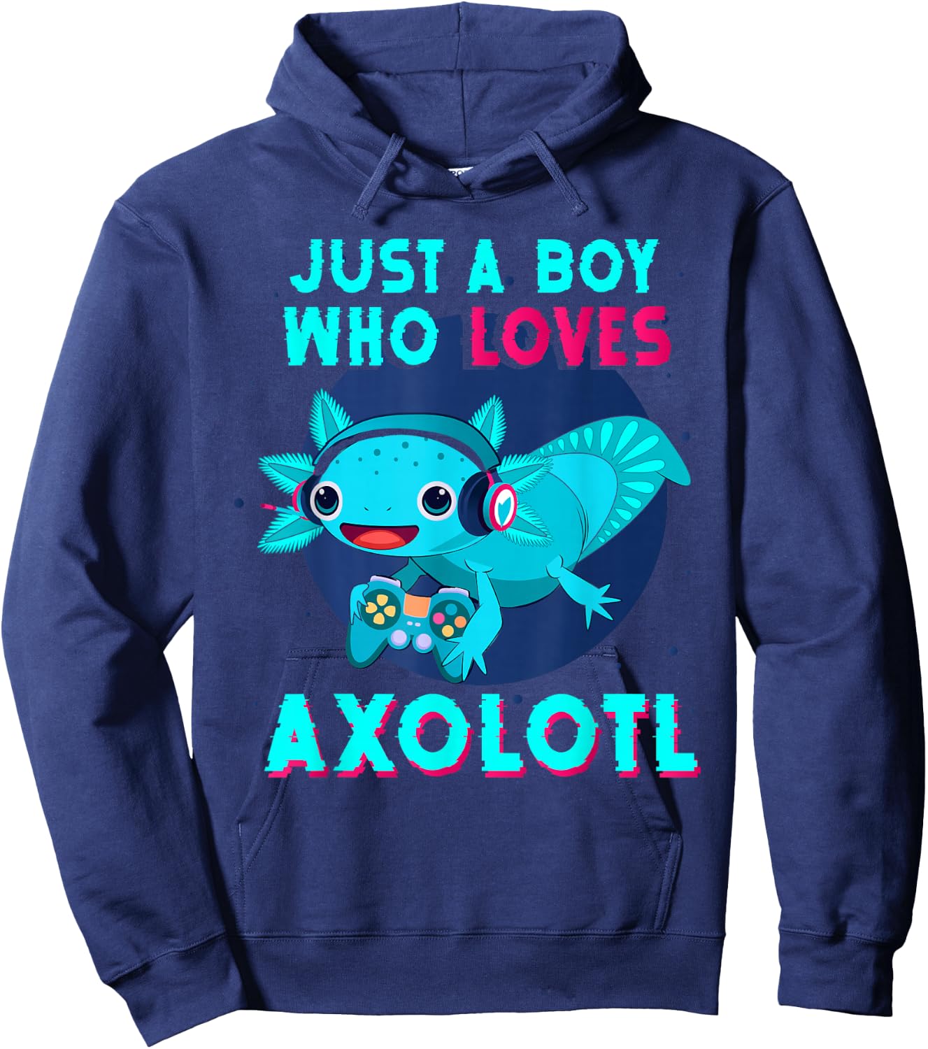 Axolotl Kids Boys Axolotl Shirt Just A Boy Who Loves Axolotl Hoodie - Hoodie | Navy