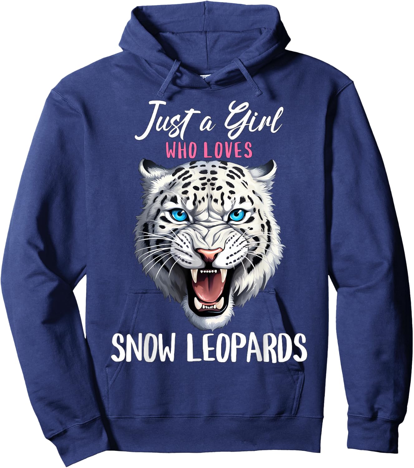 Just A Girl Who Loves Snow Leopards - Wildlife Leopard Lover Hoodie - Hoodie | Navy