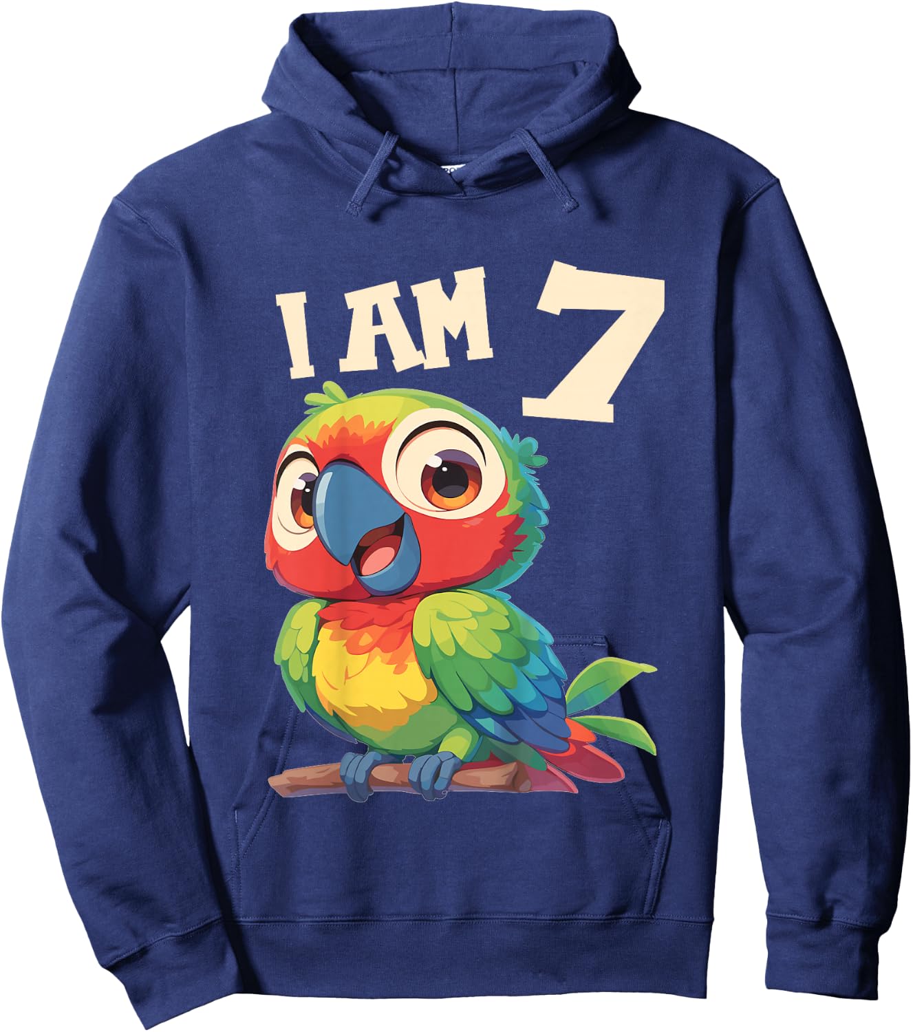 Kids 7 Years old 7 birthday Parrots Boy Girl Parrot Hoodie - Hoodie | Navy